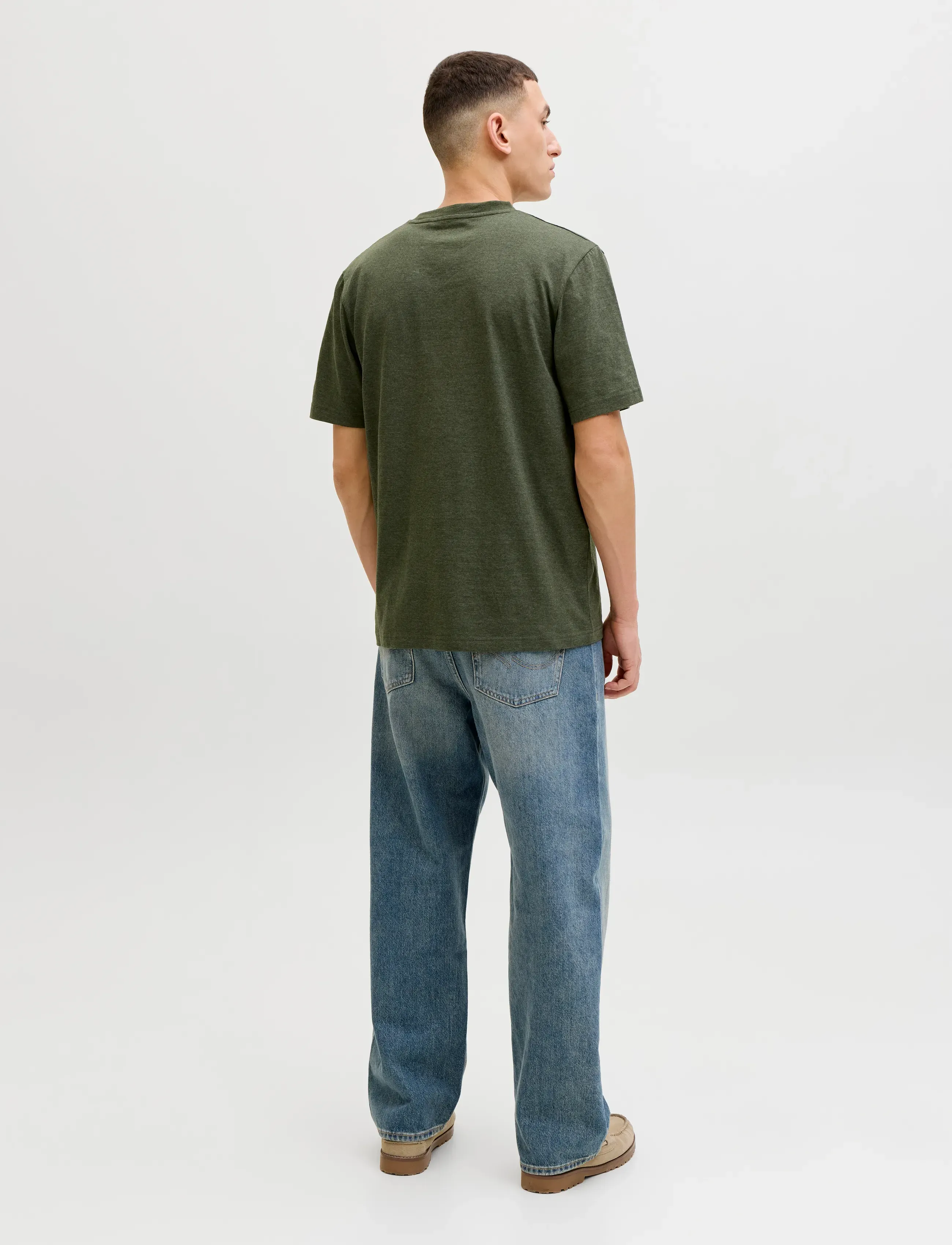 Jack & Jones - JJALVIS TEE SS CREW NECK 3PK MP - kortærmede t-shirts - kombu green - 3