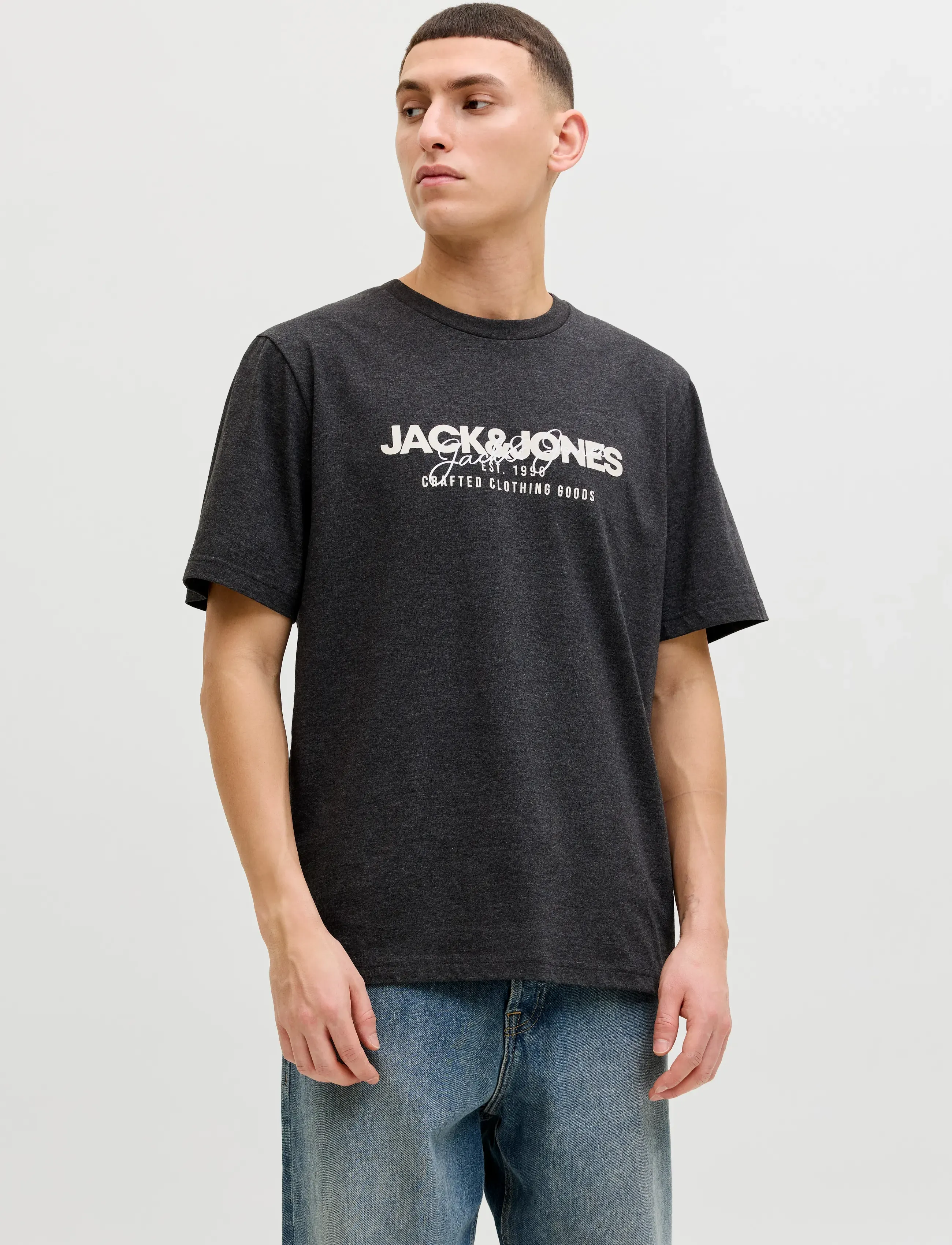 JACK & JONES T-shirt 'JJAlvis' marinblå / mörkgrå / grönmelerad herr – bild 6