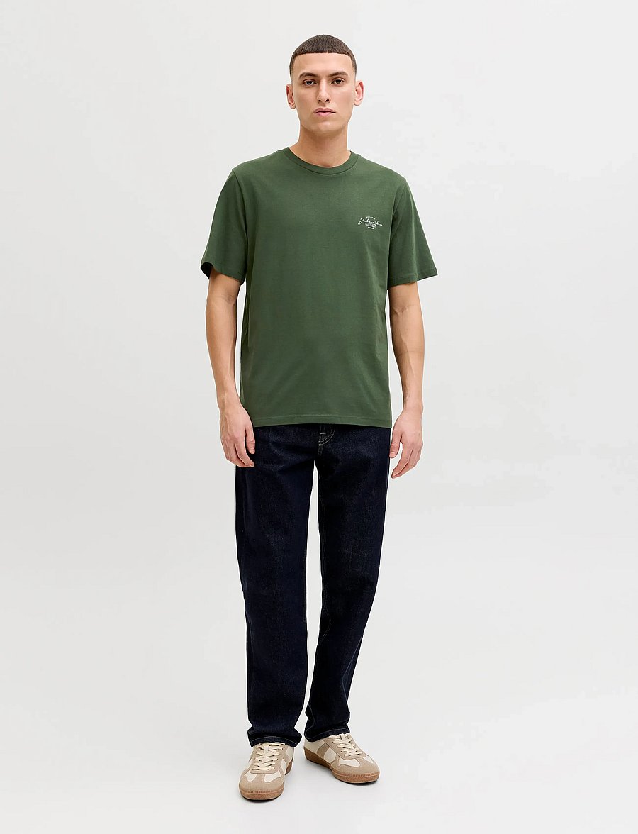 Jack & Jones - JJFERRIS TEE SS CREW NECK 3PK MP - kortærmede t-shirts - kombu green - 4