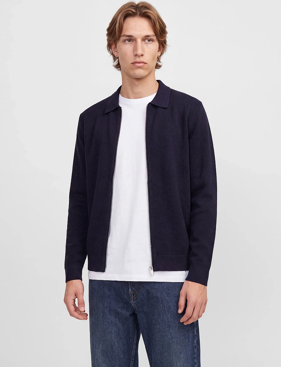 Jack & Jones - JPRBLAMILANO STITCH KNIT CARDIGAN - gilets - night sky - 0