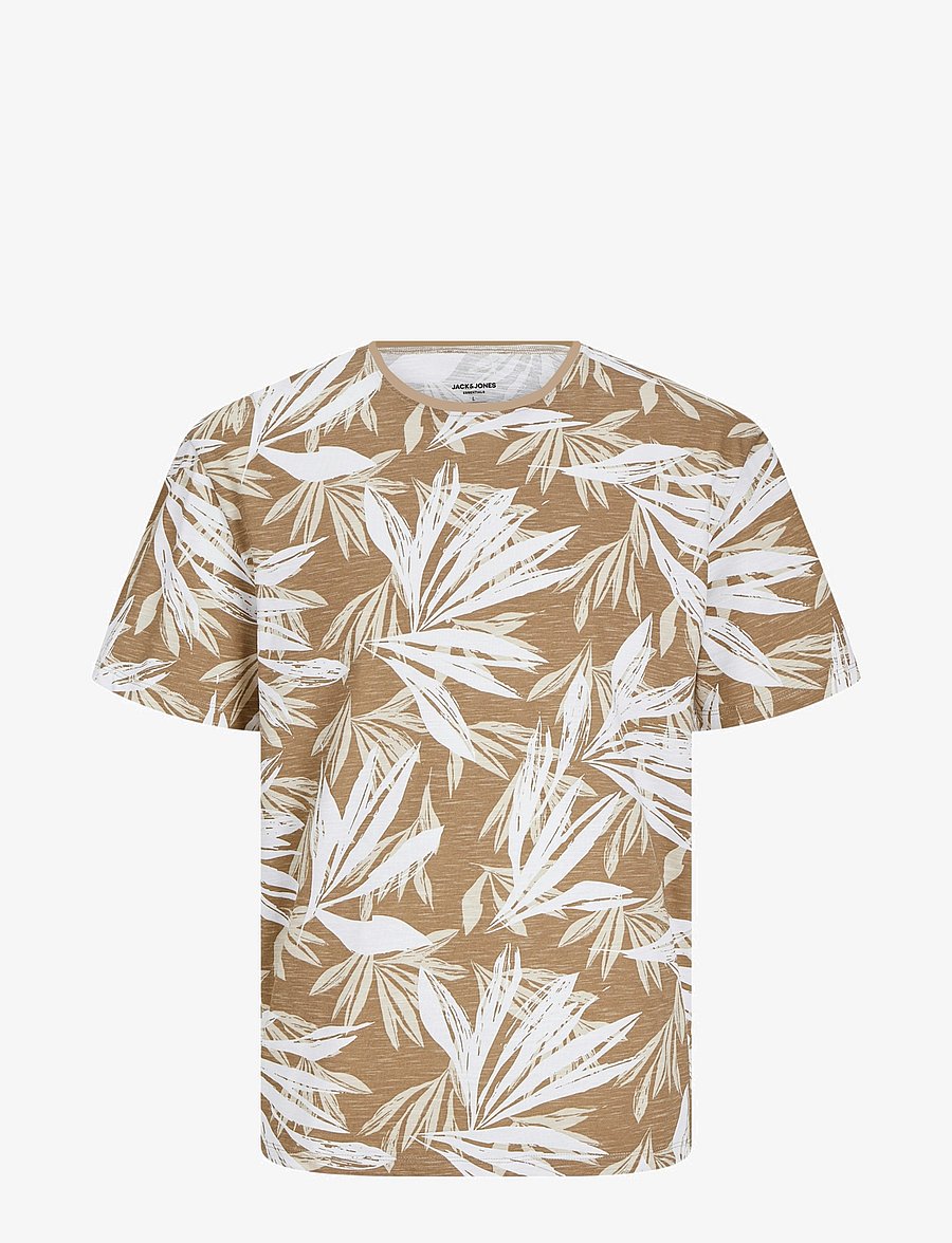 Jack & Jones - JJEBRYAN AOP TEE S/S O-NECK SN - kurzärmelige t-shirts - coriander - 1