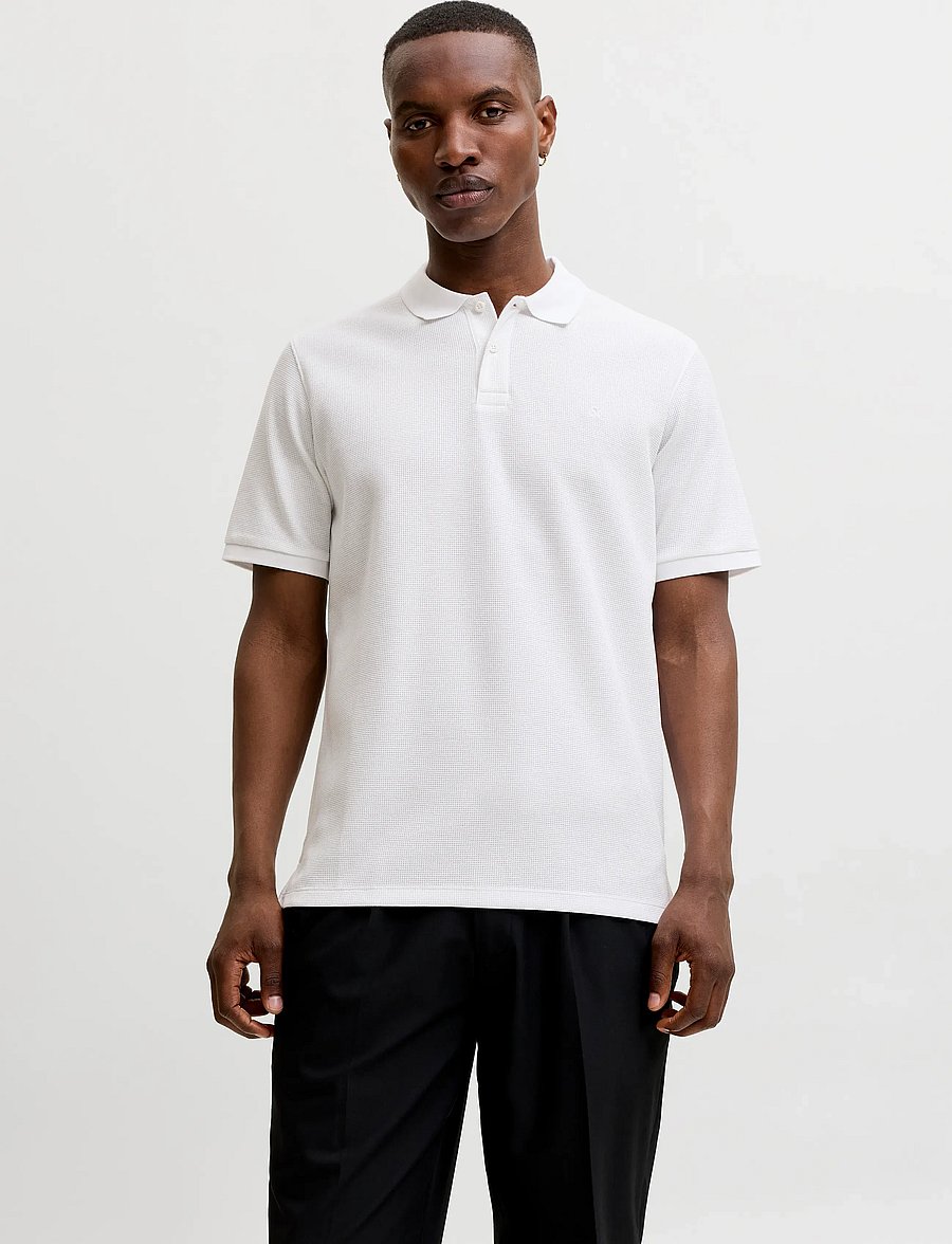 Jack & Jones - JJEAUSTIN POLO SS NOOS - stutterma pólóbolir - white - 0