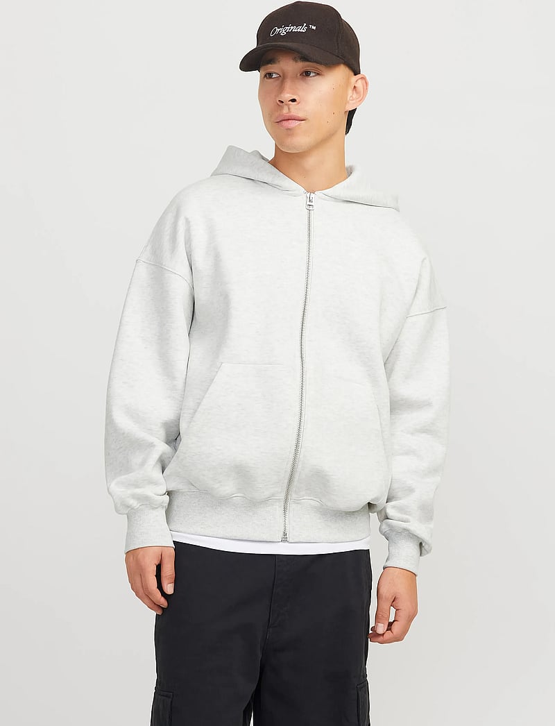 Jack & Jones - JJEURBAN EDGE SWEAT ZIP HOOD NOOS - kapuzenpullover - white melange - 5