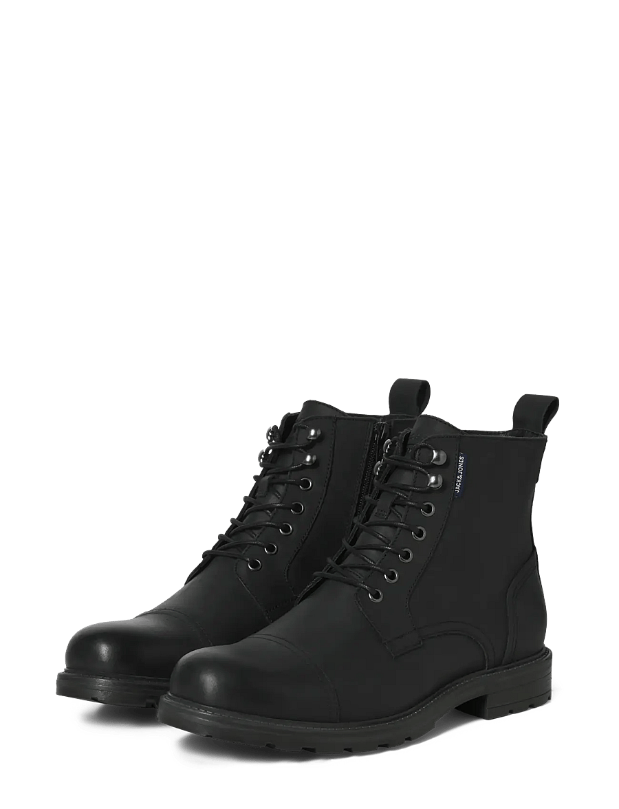 Jack & Jones - JFWTRAINER LEATHER BOOT BF LN - kängor med snörning - anthracite - 4