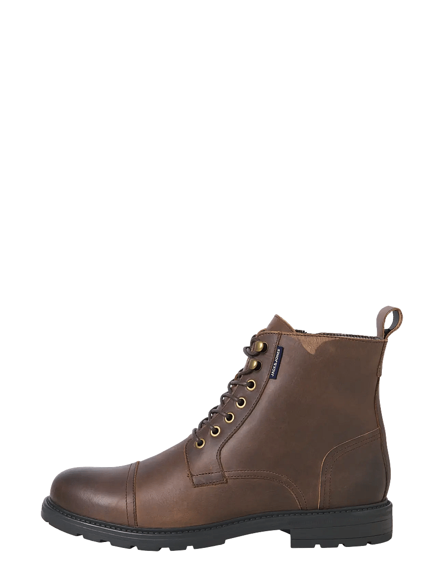 Jack & Jones - JFWTRAINER LEATHER BOOT BF LN - laced boots - brown stone - 0