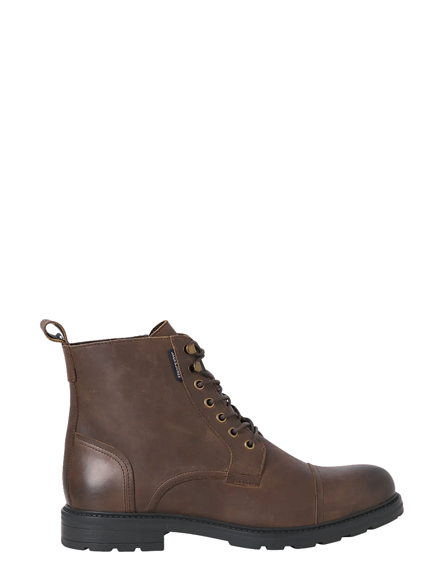 Jack & Jones - JFWTRAINER LEATHER BOOT BF LN - laced boots - brown stone - 1