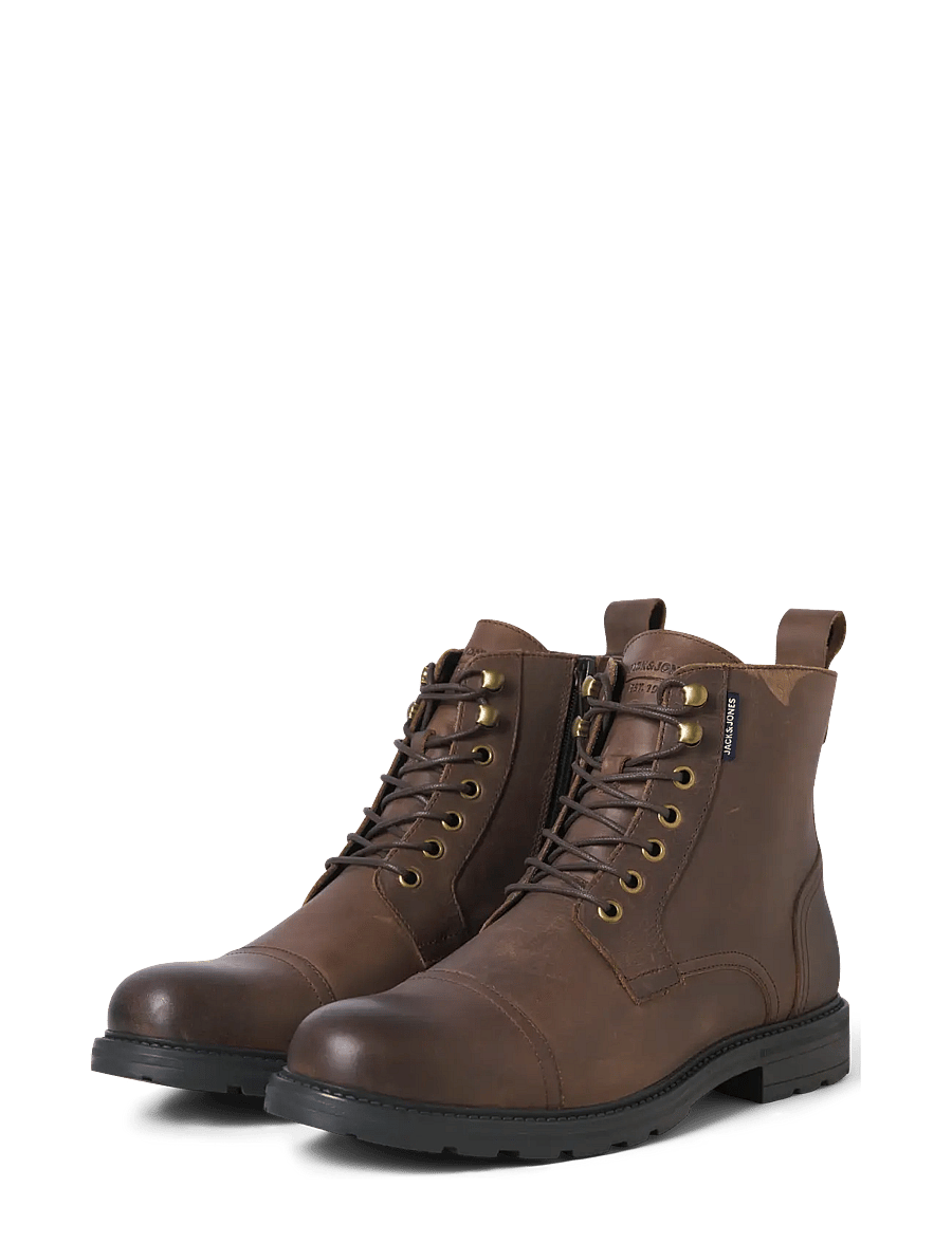 Jack & Jones - JFWTRAINER LEATHER BOOT BF LN - laced boots - brown stone - 2