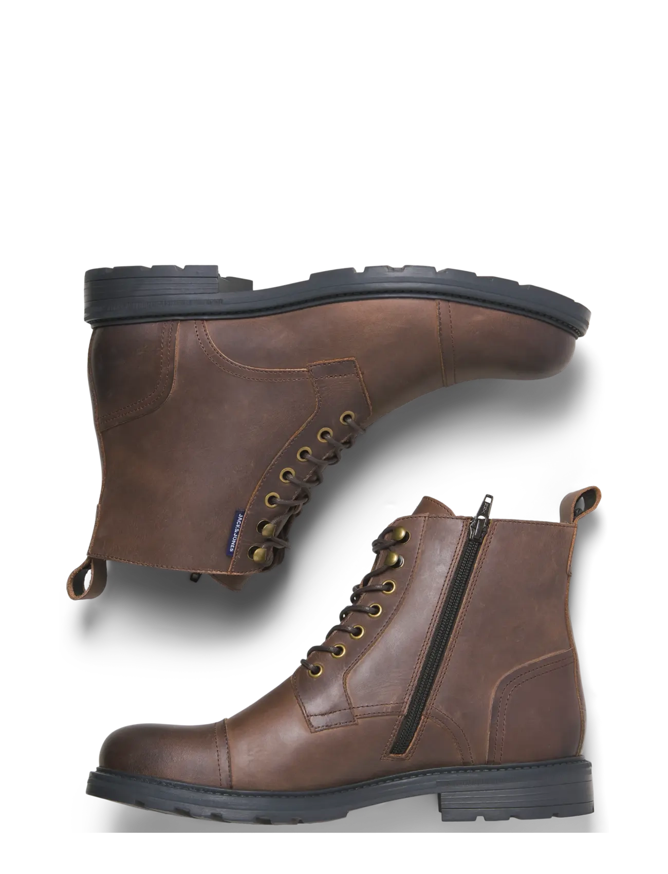 Jack & Jones - JFWTRAINER LEATHER BOOT BF LN - laced boots - brown stone - 4