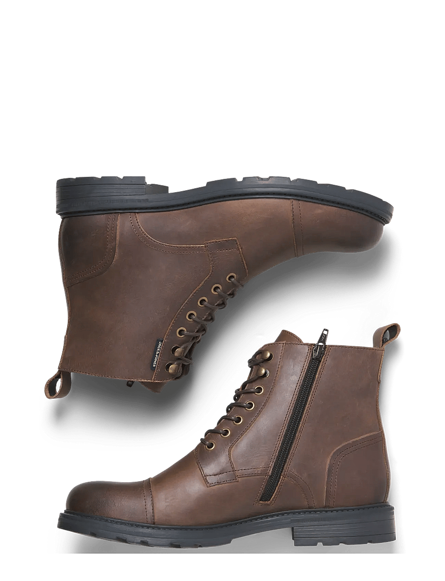 Jack & Jones - JFWTRAINER LEATHER BOOT BF LN - laced boots - brown stone - 4