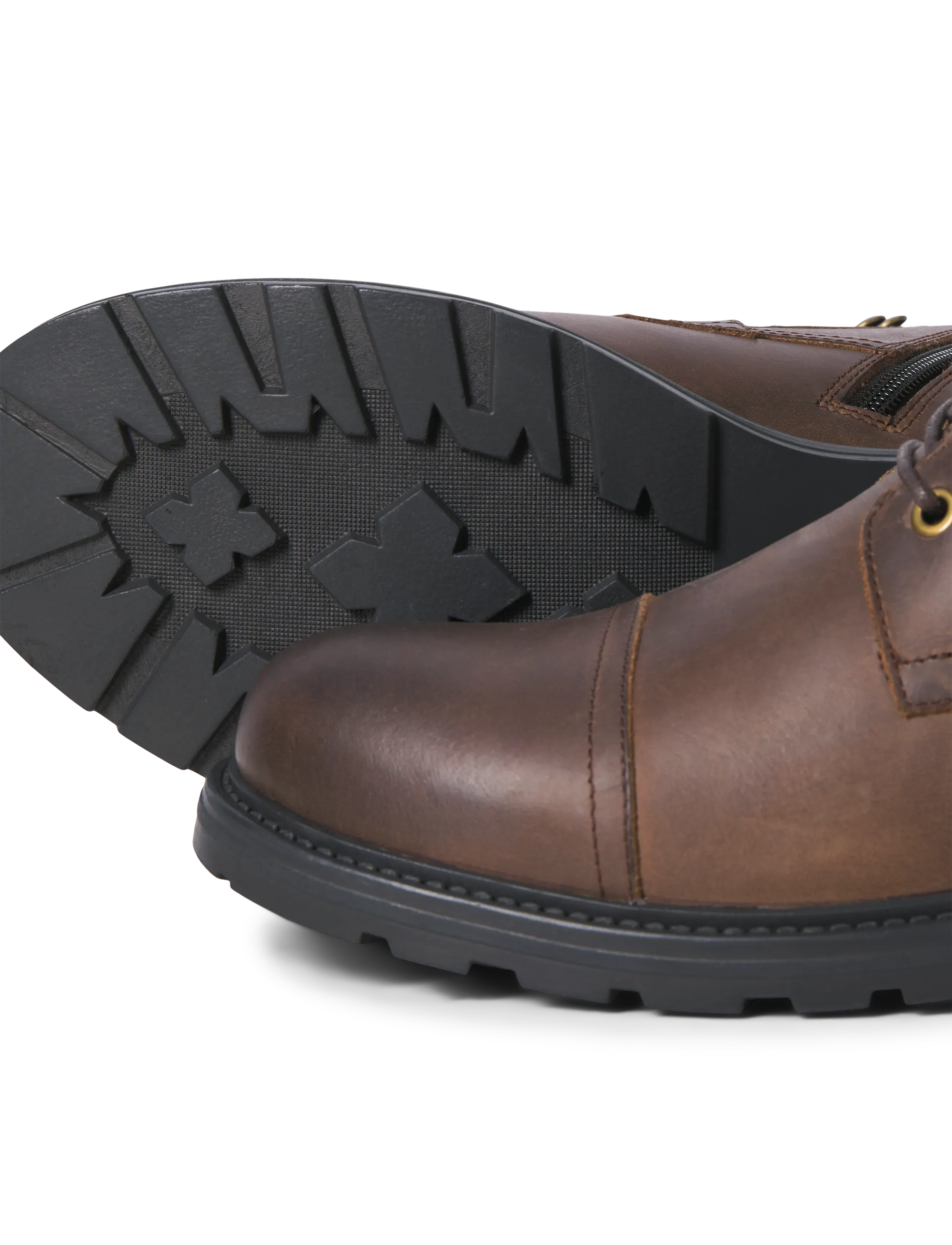 Jack & Jones - JFWTRAINER LEATHER BOOT BF LN - laced boots - brown stone - 5