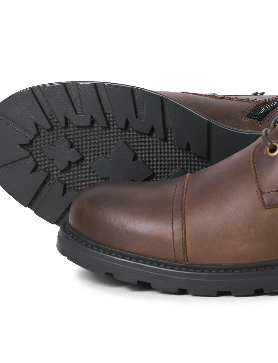 Jack & Jones - JFWTRAINER LEATHER BOOT BF LN - laced boots - brown stone - 5