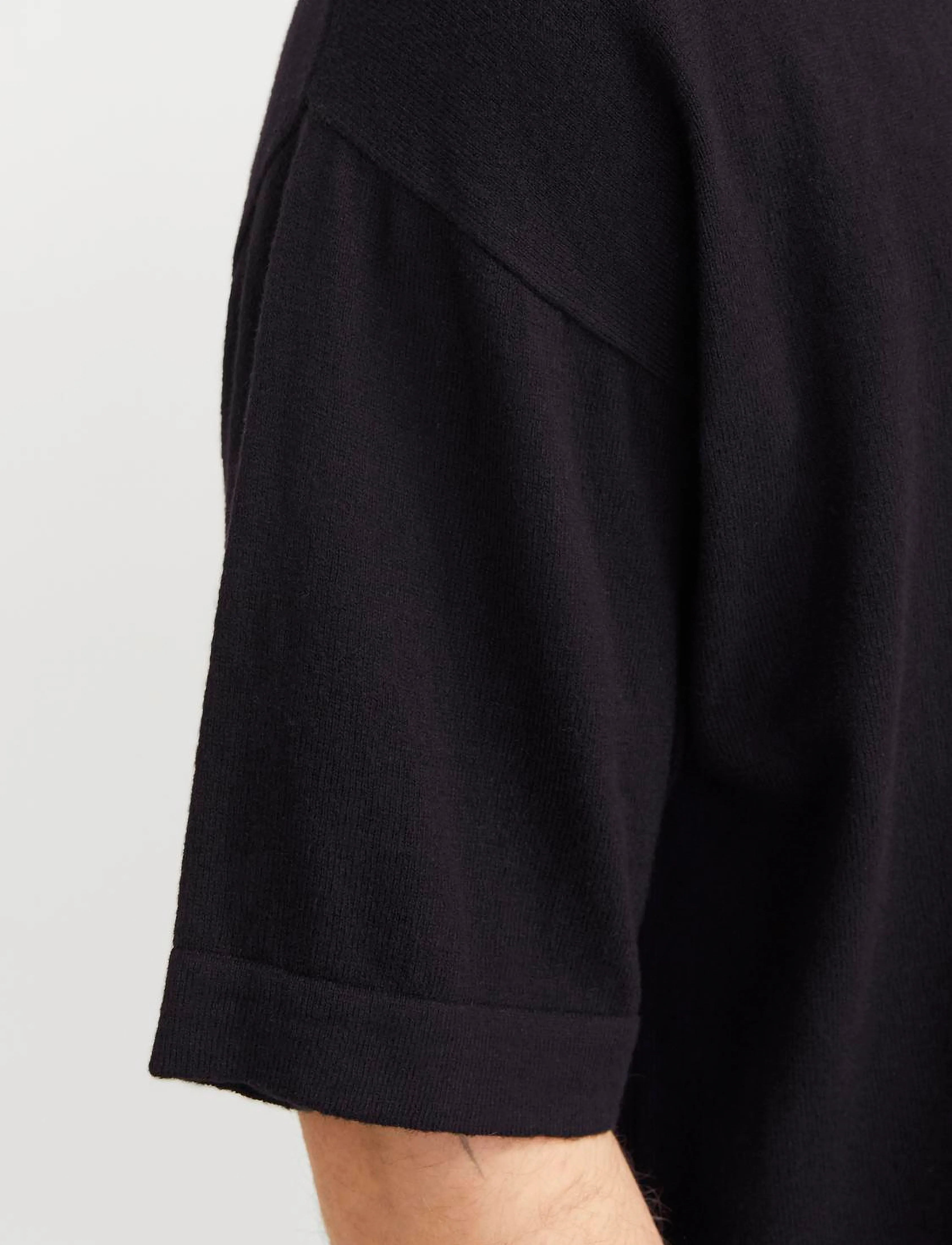 Jack & Jones - JJEEMIL KNIT TEE SS LN - lyhythihaiset - black - 3