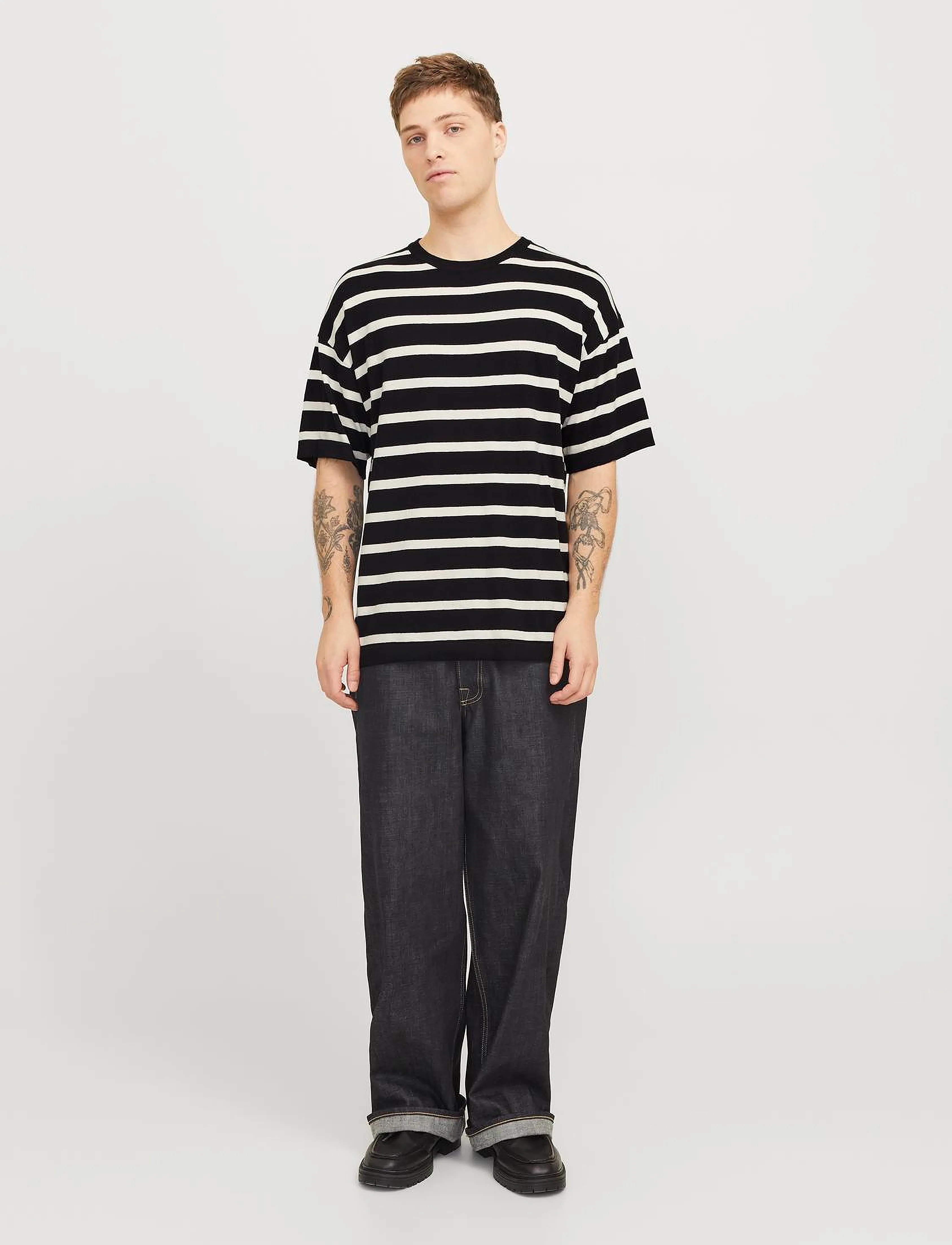 Jack & Jones - JJEEMIL KNIT TEE SS LN - laveste priser - black - 3