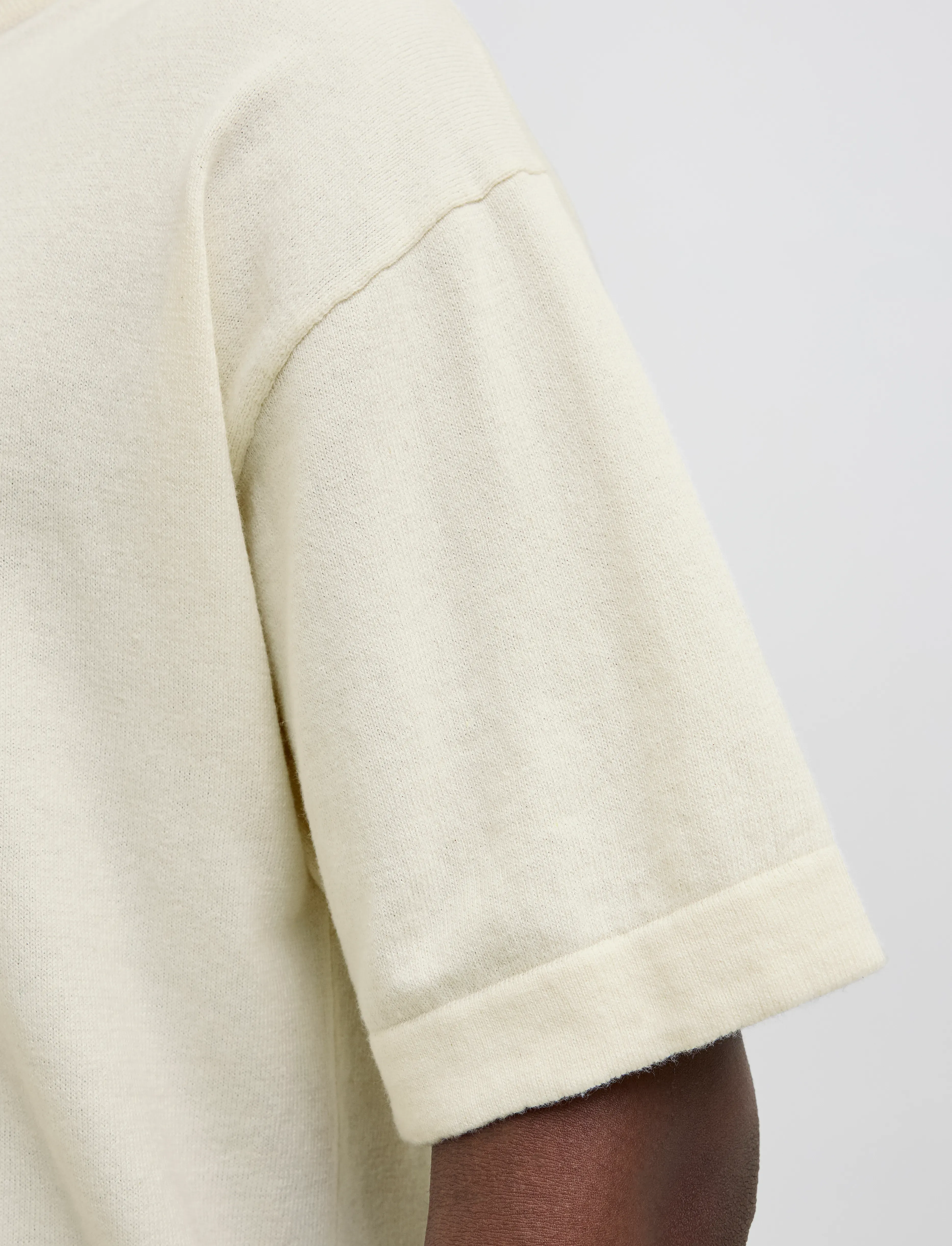 Jack & Jones - JJEEMIL KNIT TEE SS LN - short-sleeved t-shirts - cloud dancer - 5