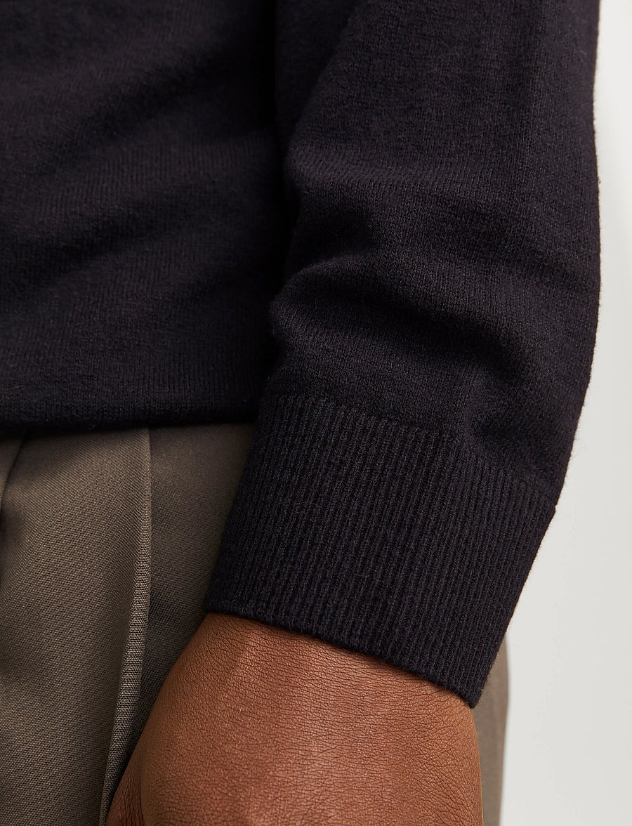 Jack & Jones - JJEEMIL KNIT POLO HALF ZIP LS NOOS - half zip jumpers - black - 5