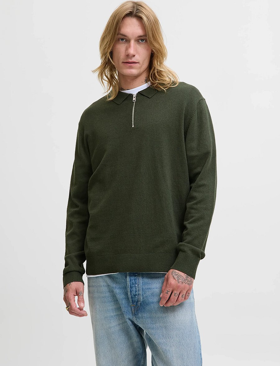 Jack & Jones - JJEEMIL KNIT POLO HALF ZIP LS NOOS - pullover mit halbem reißverschluss - duffel bag - 0