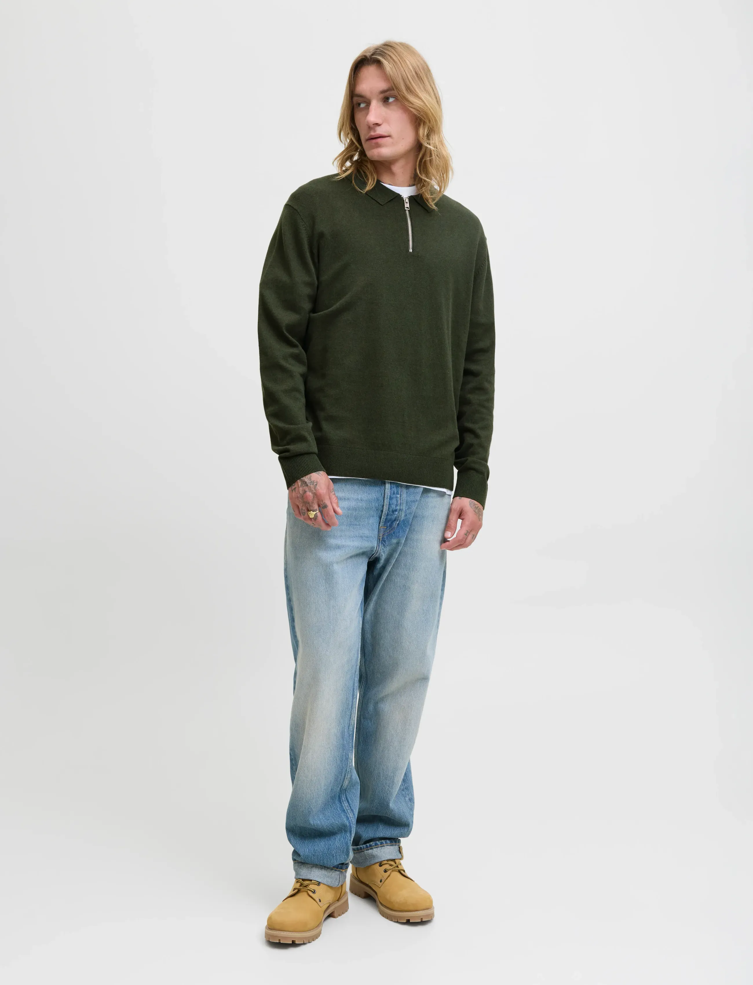 Jack & Jones - JJEEMIL KNIT POLO HALF ZIP LS NOOS - halfzip strik - duffel bag - 3