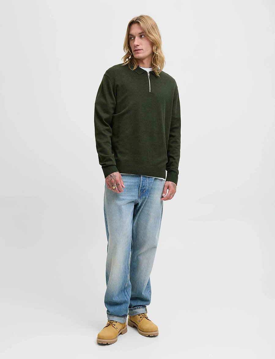 Jack & Jones - JJEEMIL KNIT POLO HALF ZIP LS NOOS - pullover mit halbem reißverschluss - duffel bag - 3