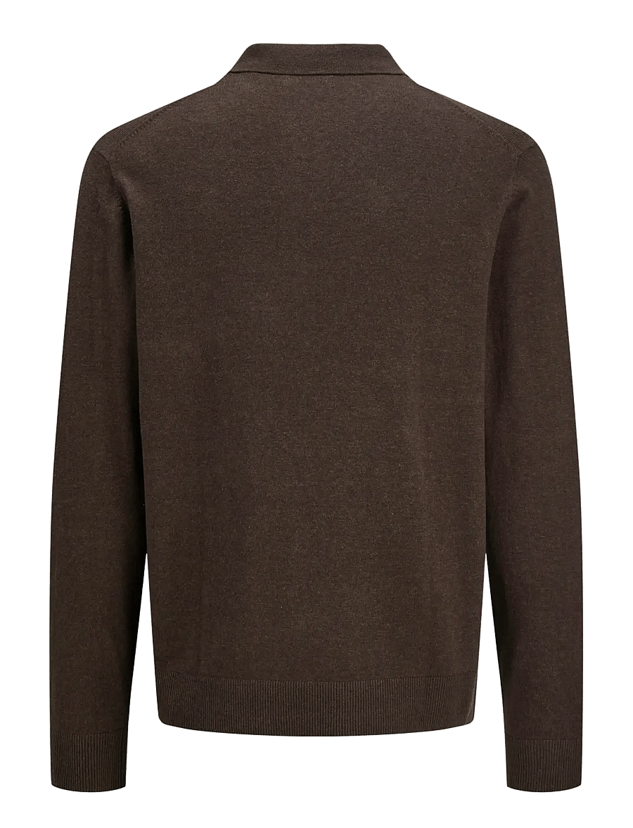 Jack & Jones - JJEEMIL KNIT POLO HALF ZIP LS NOOS - halfzip strik - mulch - 2