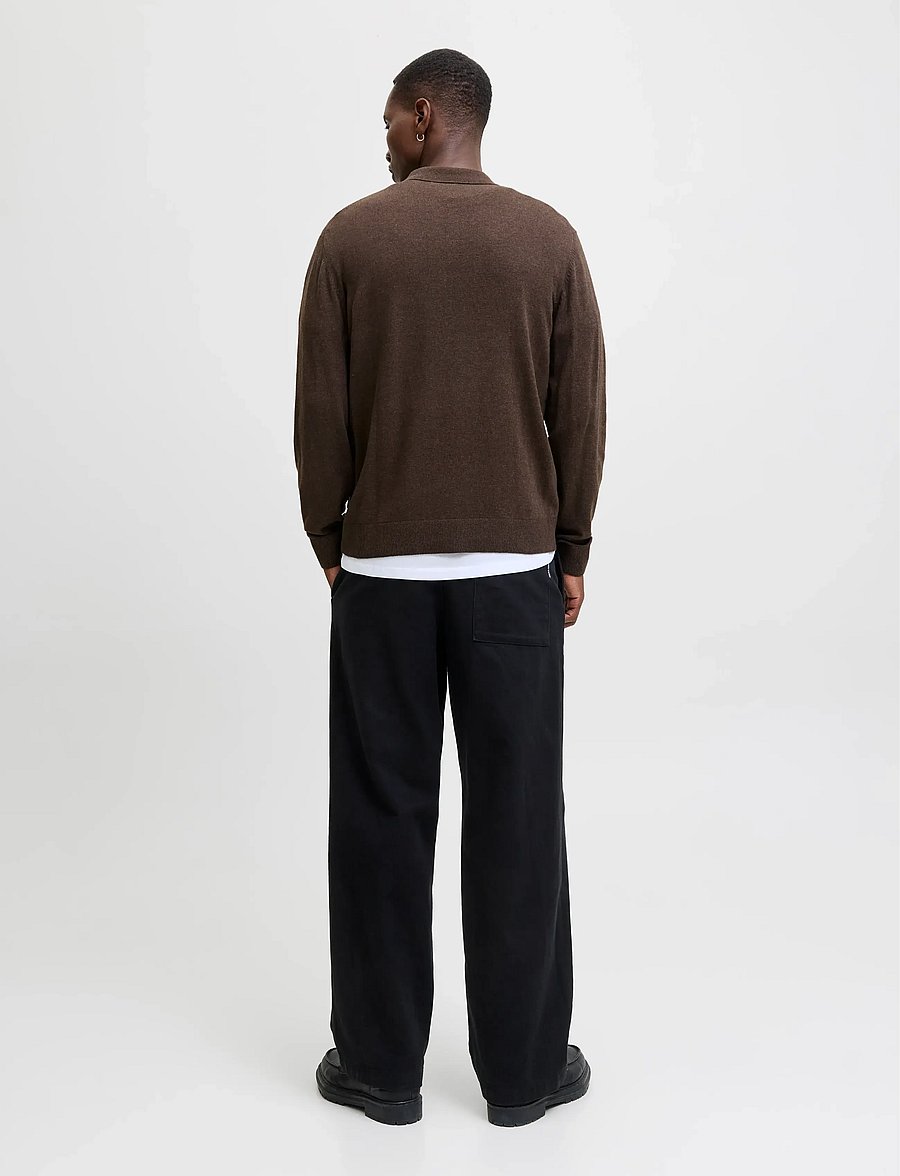 Jack & Jones - JJEEMIL KNIT POLO HALF ZIP LS NOOS - halfzip strik - mulch - 3