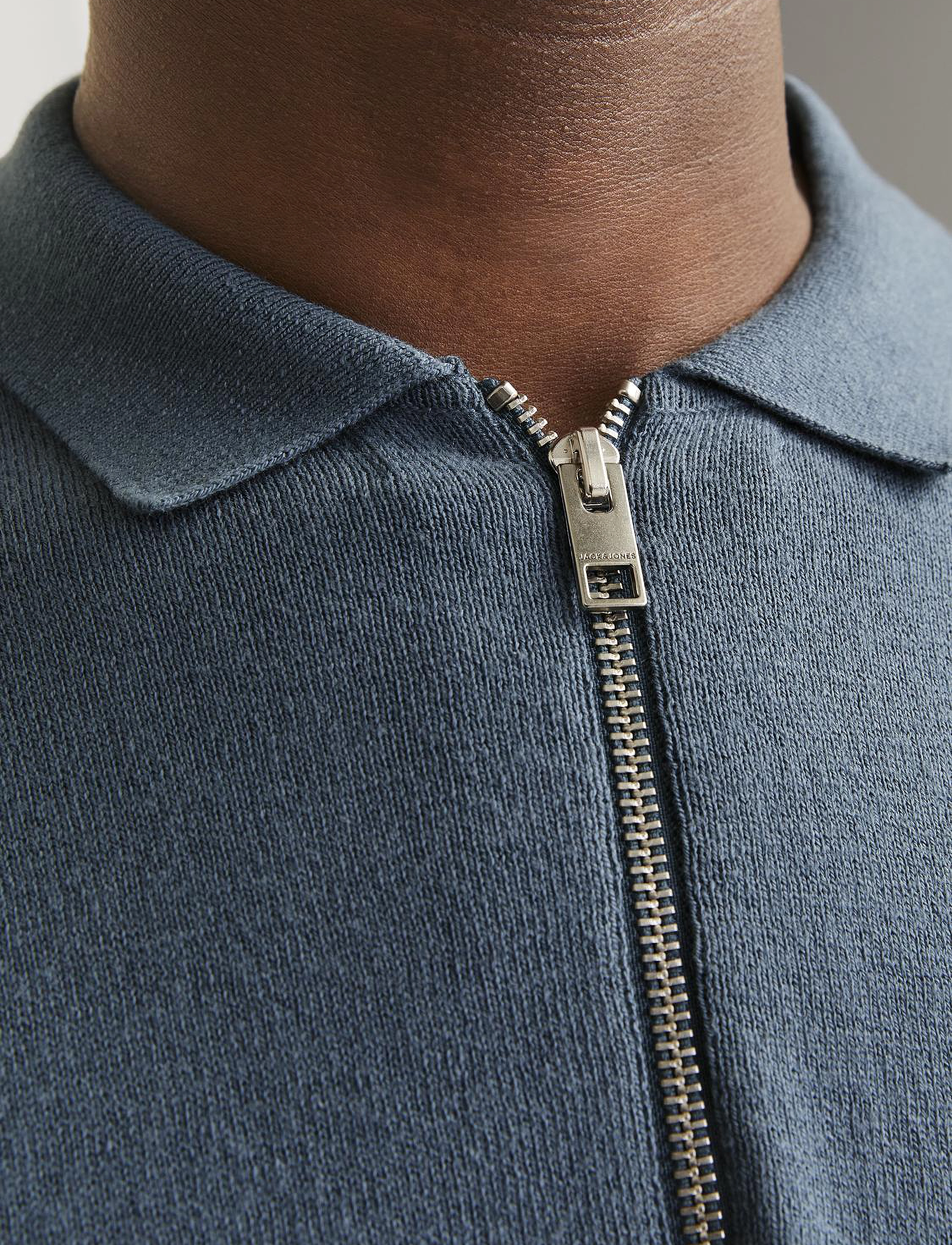 Jack & Jones - JJEEMIL KNIT POLO HALF ZIP LS NOOS - halfzip strik - oceanview - 2