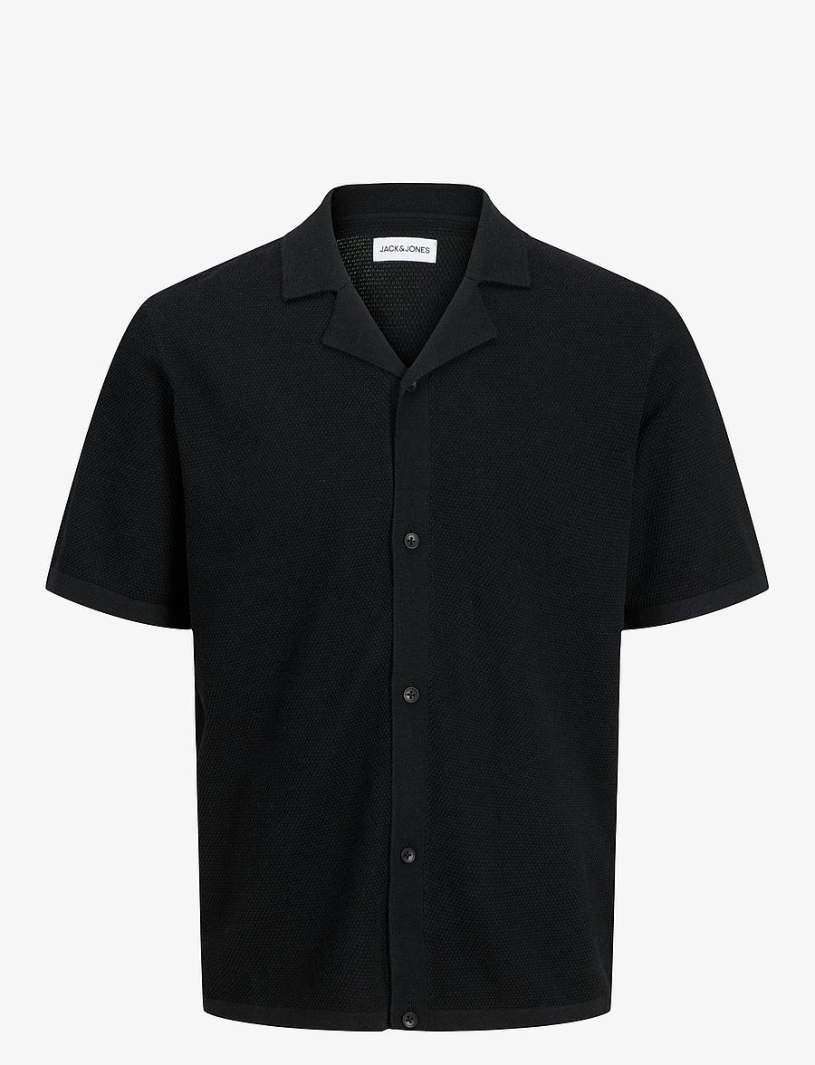 Jack & Jones - JJORION KNIT RESORT SS - kurzarmhemden - black - 0