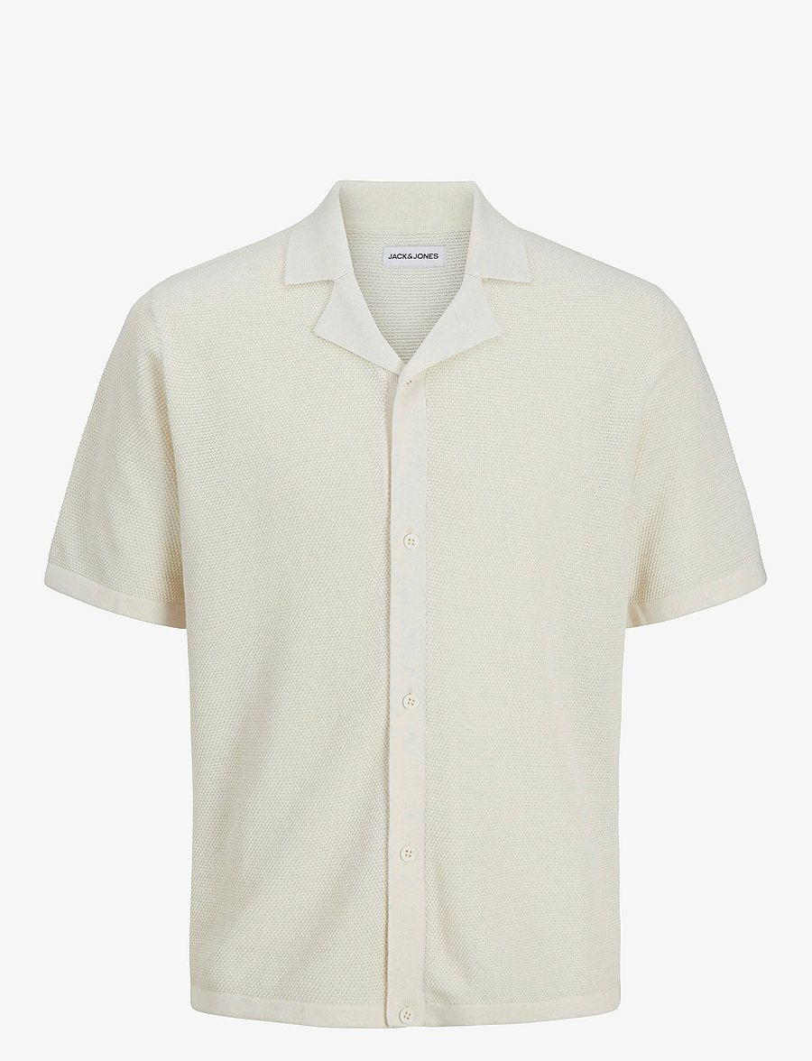 Jack & Jones - JJORION KNIT RESORT SS - lühikeste varrukatega särgid - cloud dancer - 1