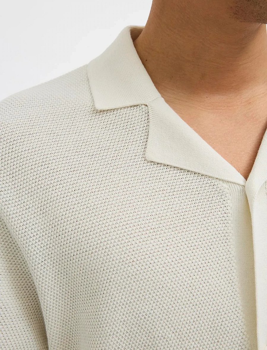 Jack & Jones - JJORION KNIT RESORT SS - lühikeste varrukatega särgid - cloud dancer - 3