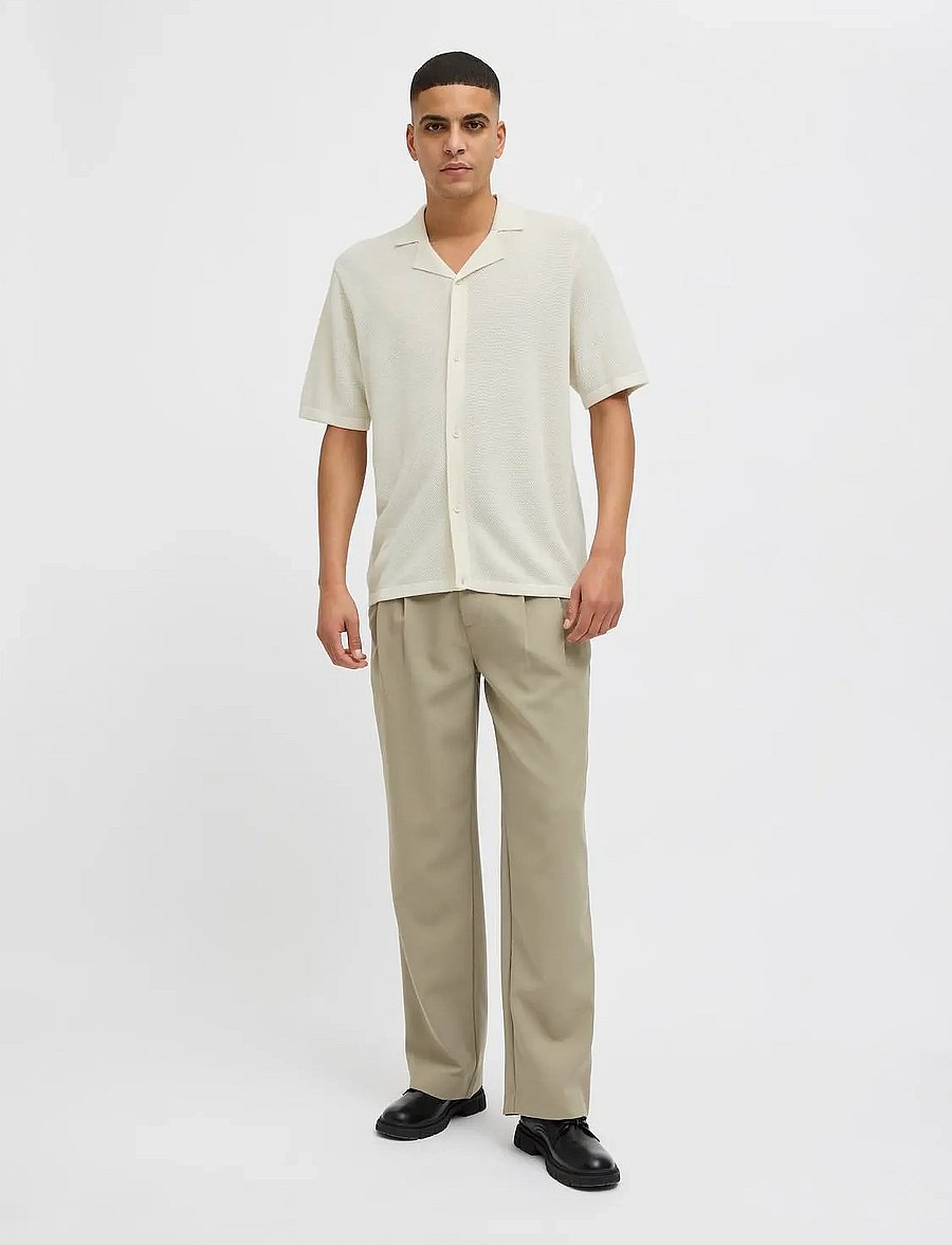 Jack & Jones - JJORION KNIT RESORT SS - lühikeste varrukatega särgid - cloud dancer - 5