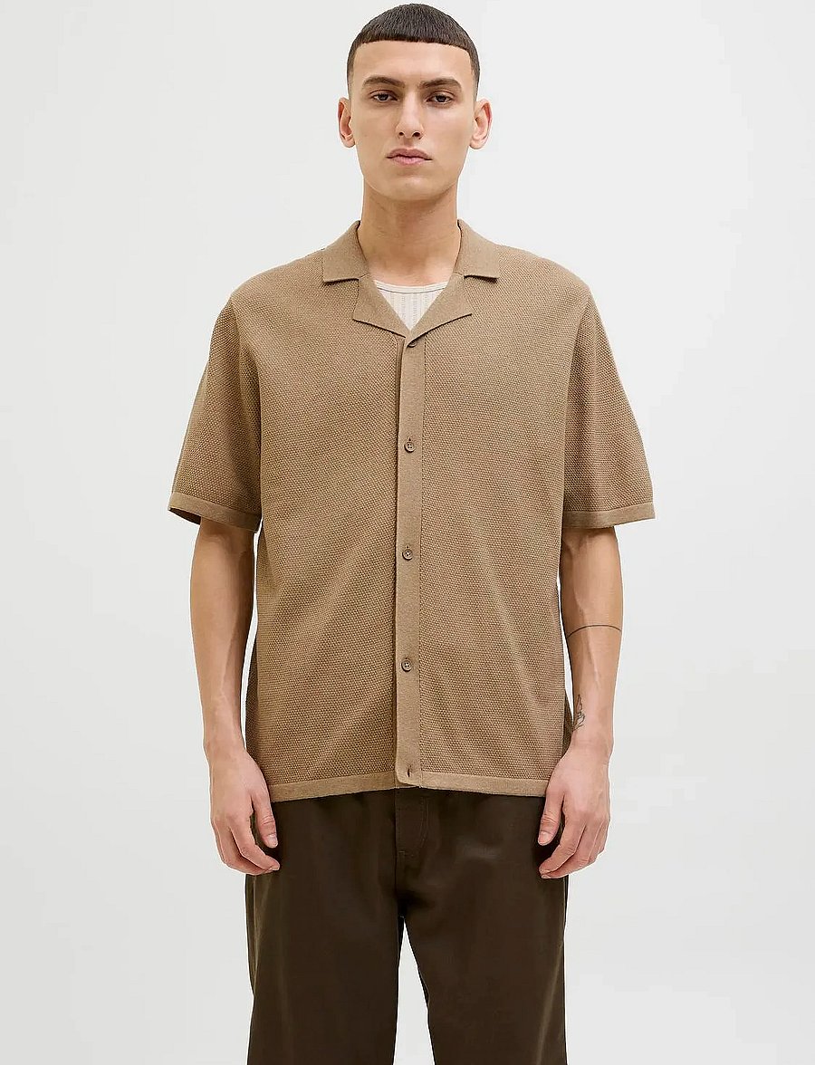 Jack & Jones - JJORION KNIT RESORT SS - lühikeste varrukatega särgid - coriander - 2
