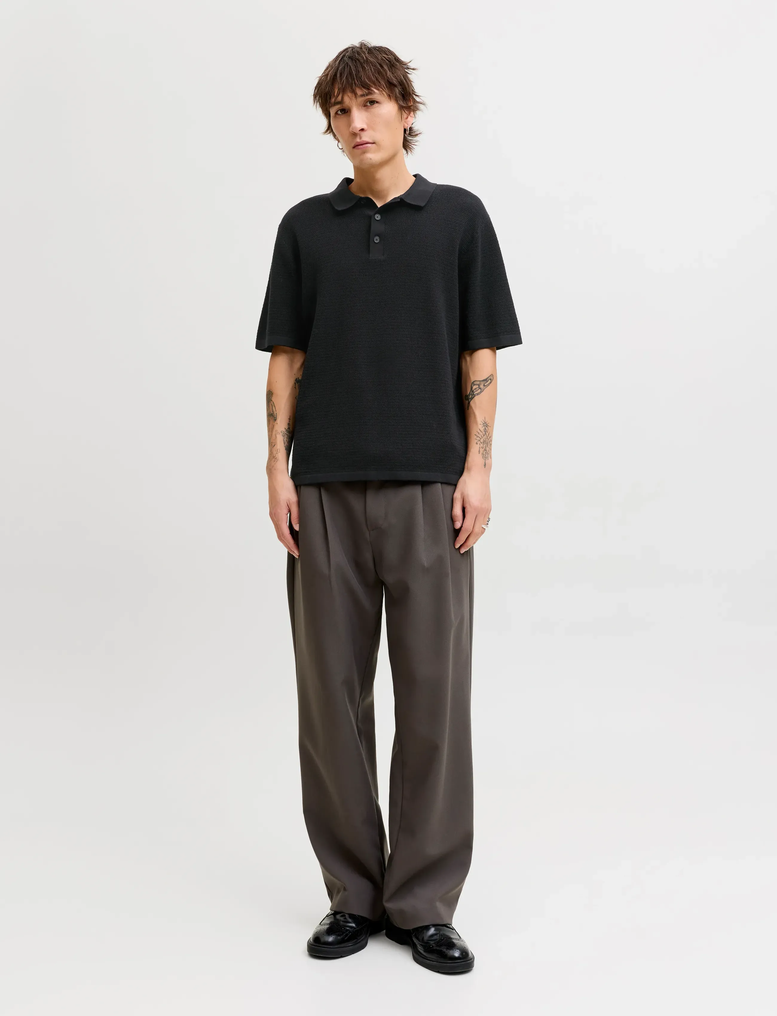 Jack & Jones - JJEGEORGE KNIT POLO SS SN - polostrik - black - 3