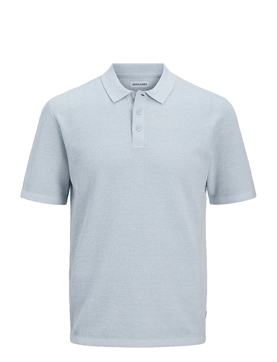 Jack & Jones - JJEGEORGE KNIT POLO SS SN - kootud polosärgid - chambray blue - 1