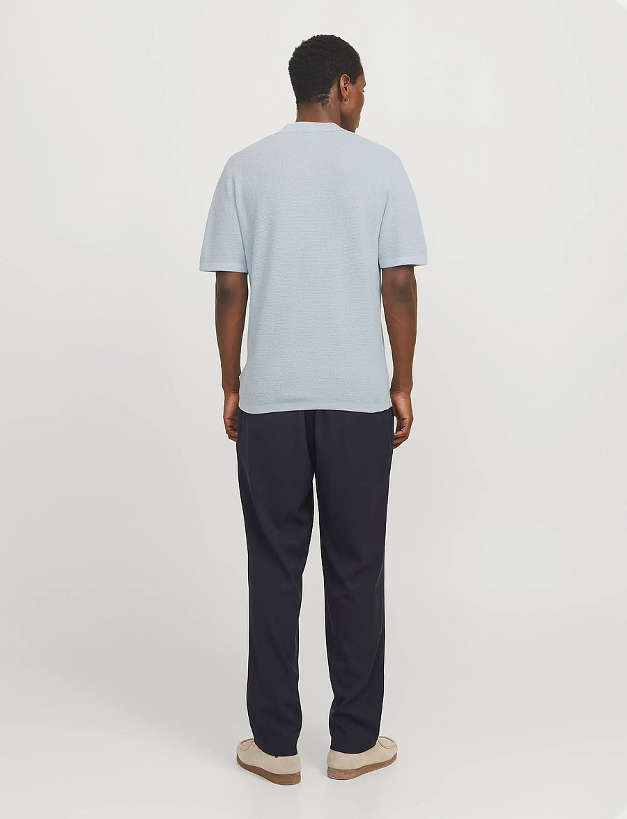 Jack & Jones - JJEGEORGE KNIT POLO SS SN - kootud polosärgid - chambray blue - 2