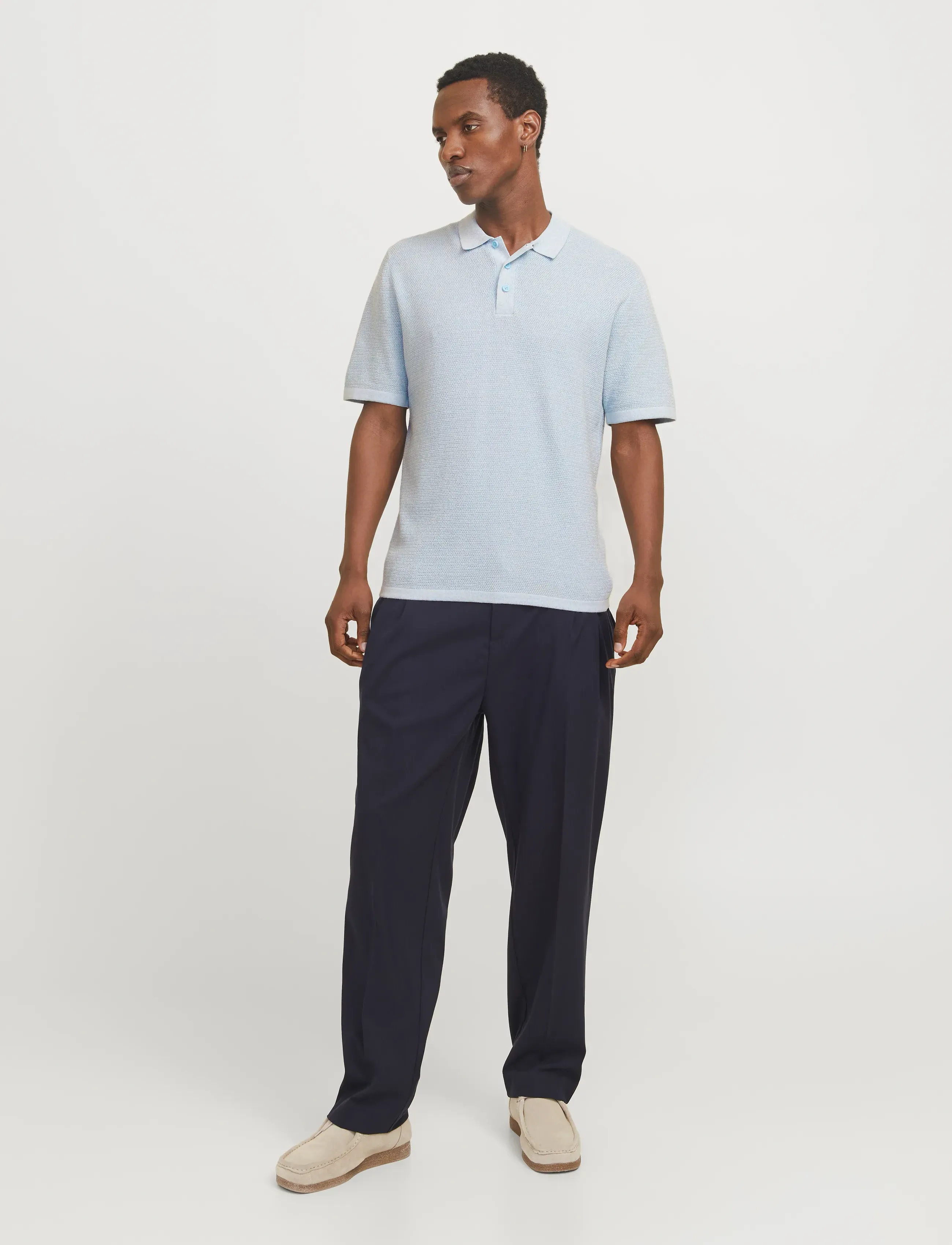 Jack & Jones - JJEGEORGE KNIT POLO SS SN - polostrik - chambray blue - 3