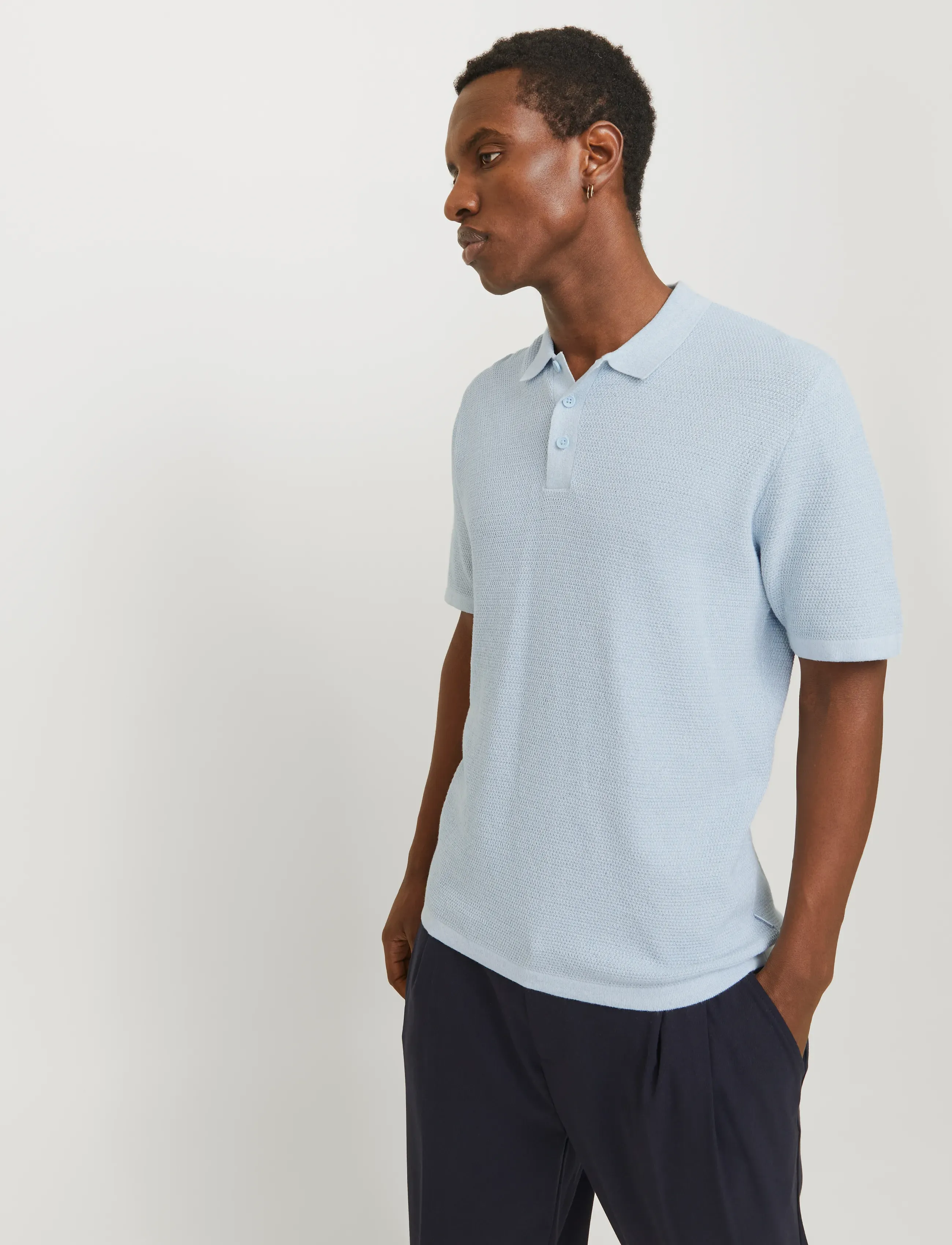 Jack & Jones - JJEGEORGE KNIT POLO SS SN - polostrik - chambray blue - 5