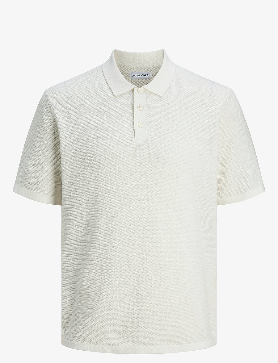 Jack & Jones - JJEGEORGE KNIT POLO SS SN - gestrickte polohemden - cloud dancer - 1