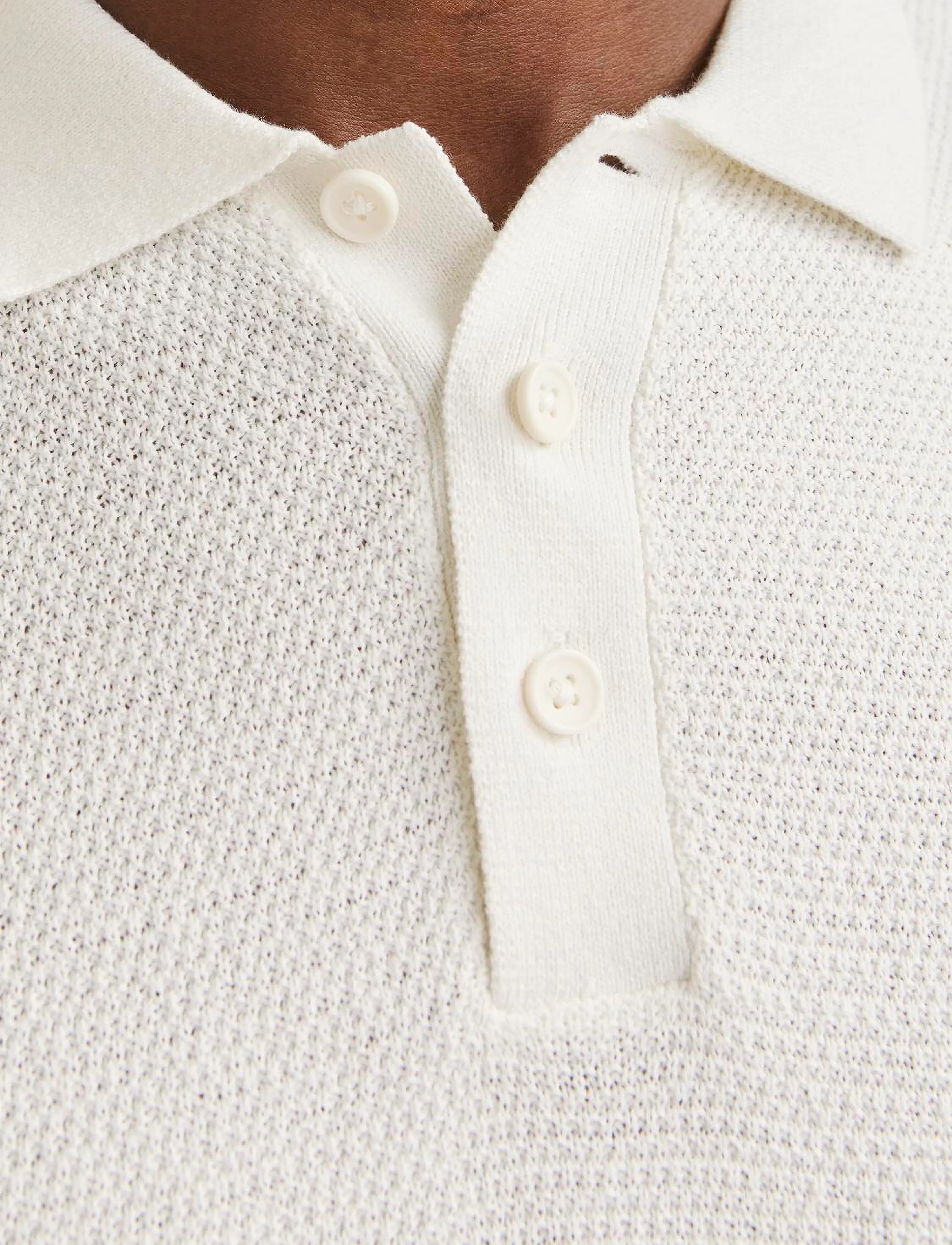 Jack & Jones - JJEGEORGE KNIT POLO SS SN - gestrickte polohemden - cloud dancer - 2