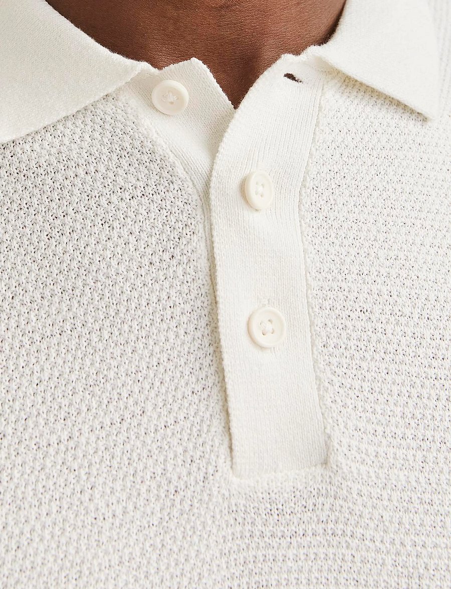 Jack & Jones - JJEGEORGE KNIT POLO SS SN - gestrickte polohemden - cloud dancer - 2