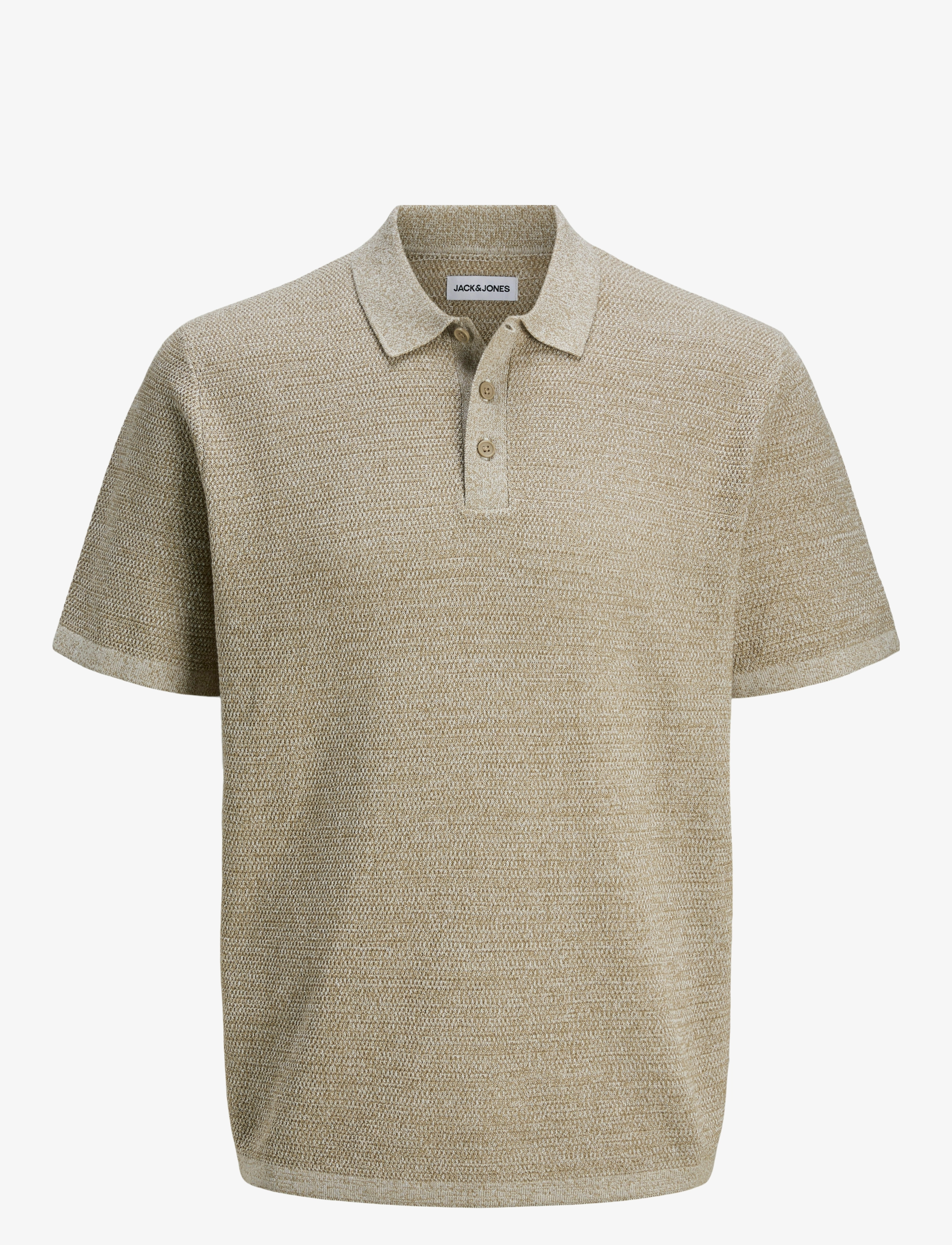 Jack & Jones JJEGEORGE KNIT POLO SS SN - Poloer - CORIANDER / beige
