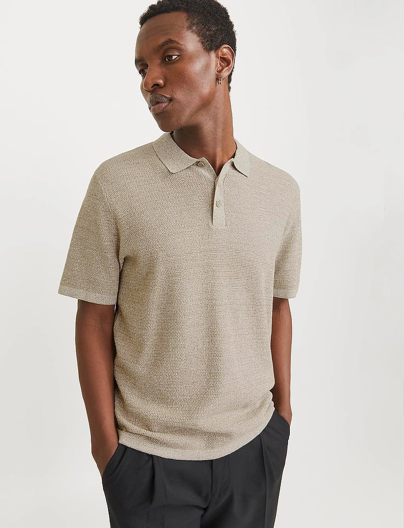 Jack & Jones - JJEGEORGE KNIT POLO SS SN - kootud polosärgid - coriander - 0
