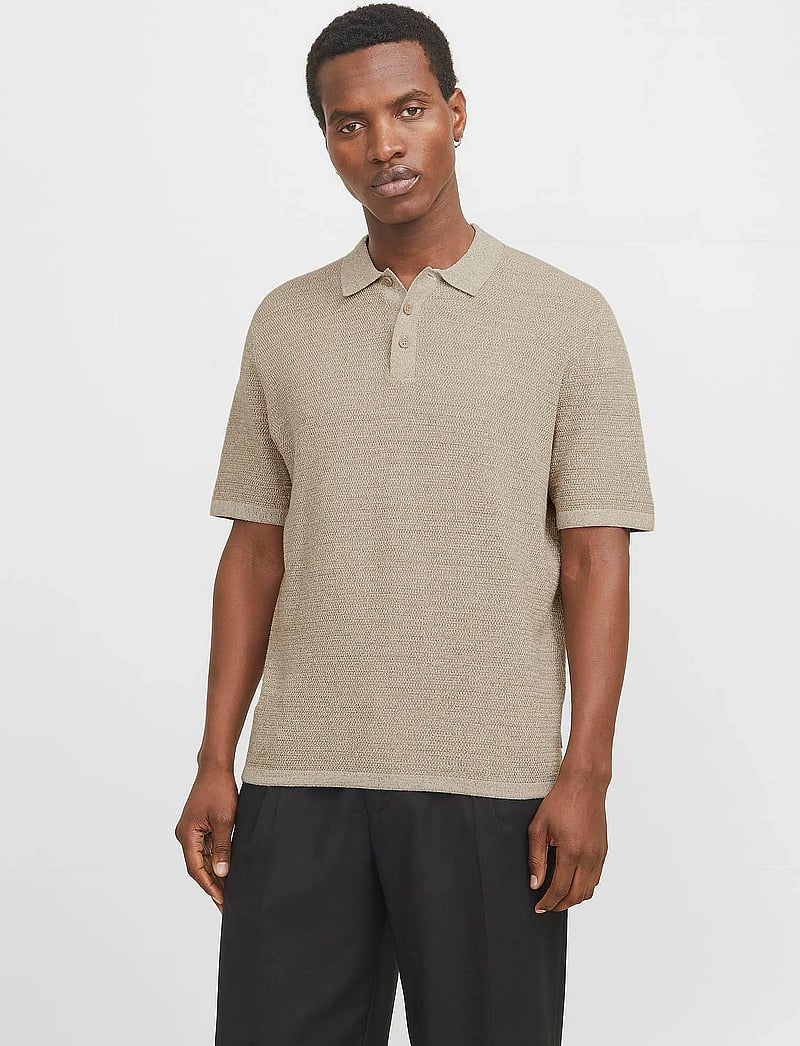 Jack & Jones - JJEGEORGE KNIT POLO SS SN - kootud polosärgid - coriander - 4