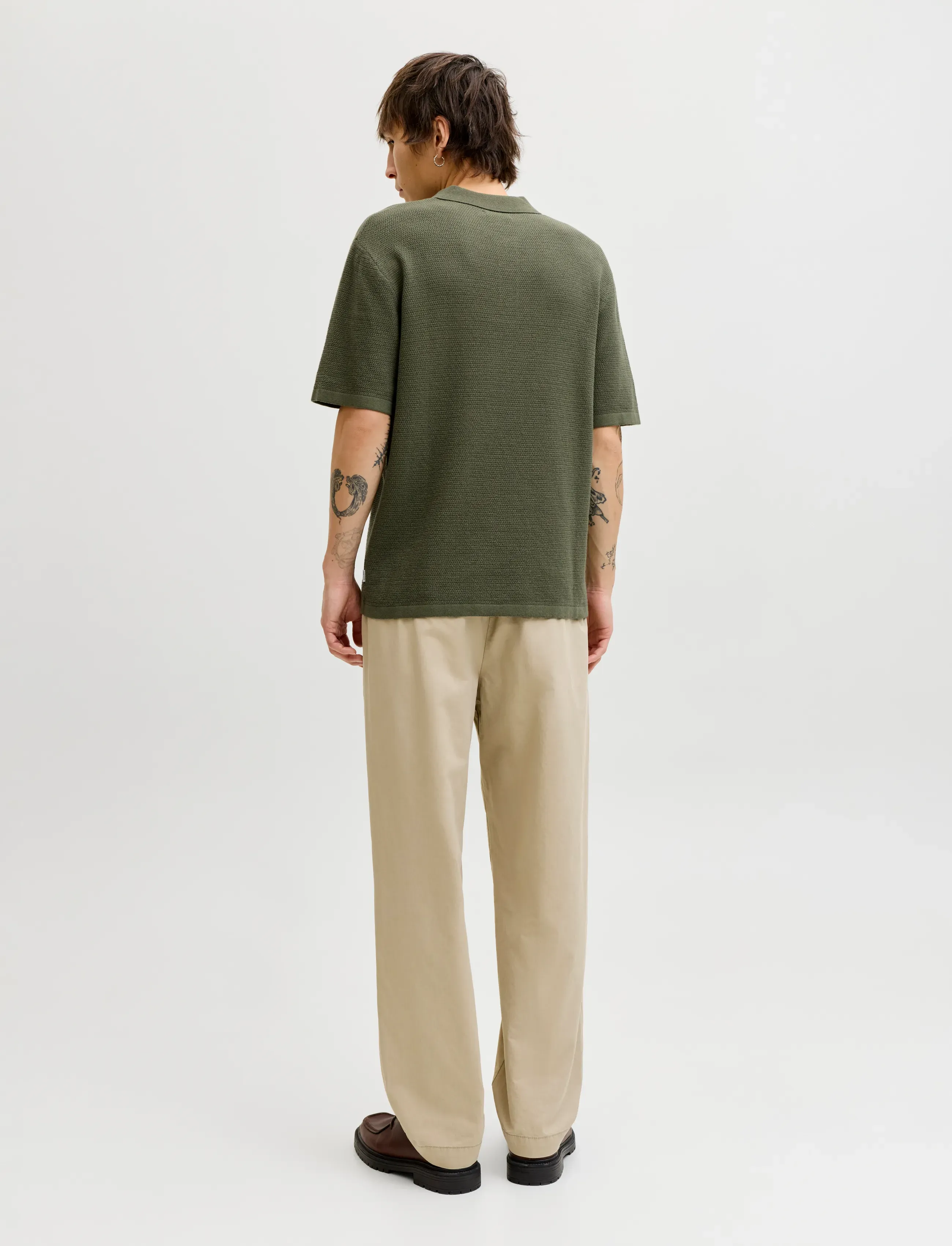 Jack & Jones - JJEGEORGE KNIT POLO SS SN - kootud polosärgid - dusty olive - 2