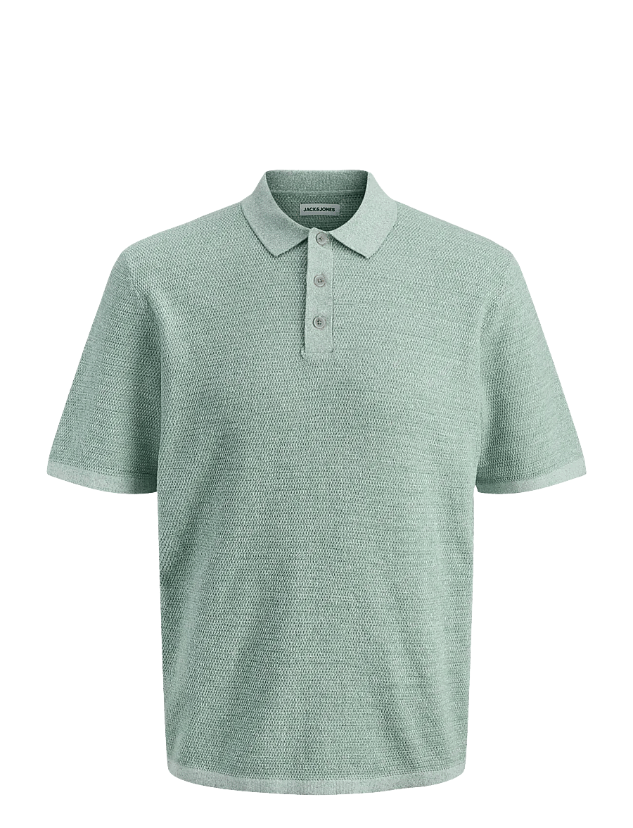 Jack & Jones - JJEGEORGE KNIT POLO SS SN - gestrickte polohemden - granite green - 1