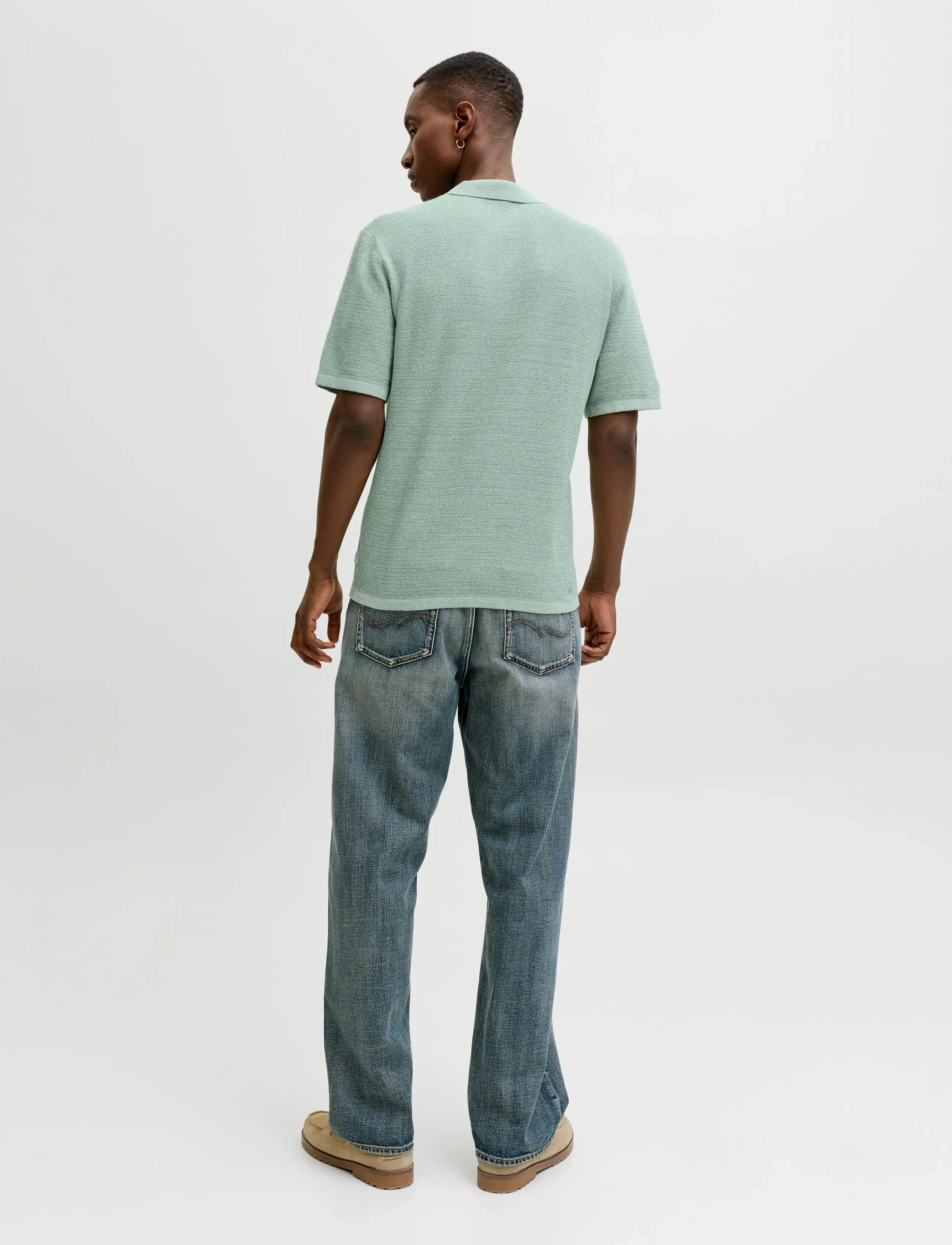 Jack & Jones - JJEGEORGE KNIT POLO SS SN - gestrickte polohemden - granite green - 2