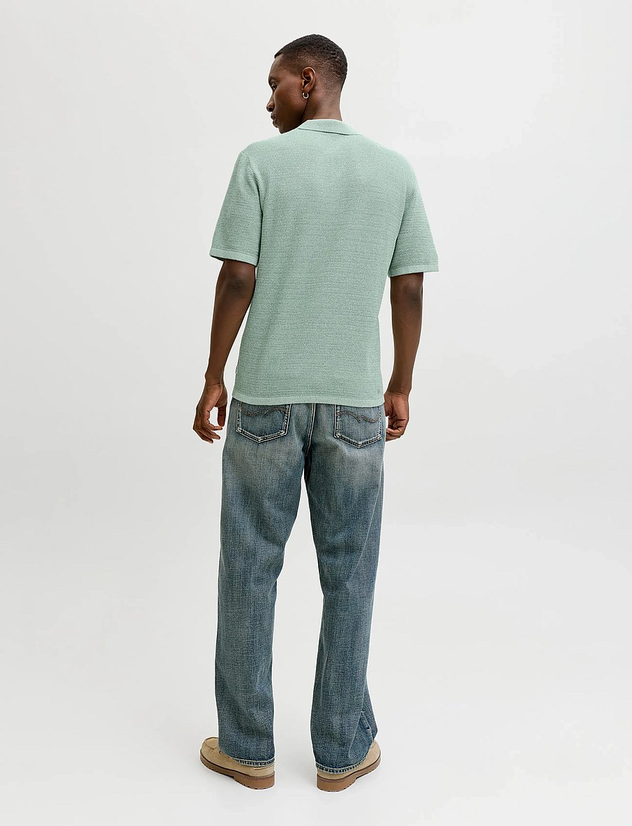 Jack & Jones - JJEGEORGE KNIT POLO SS SN - gestrickte polohemden - granite green - 2