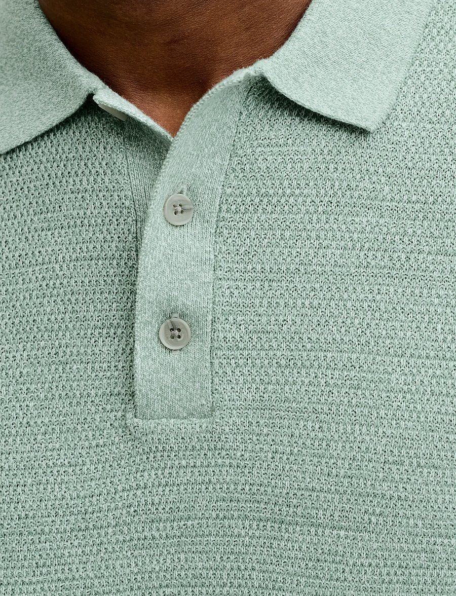 Jack & Jones - JJEGEORGE KNIT POLO SS SN - gestrickte polohemden - granite green - 4