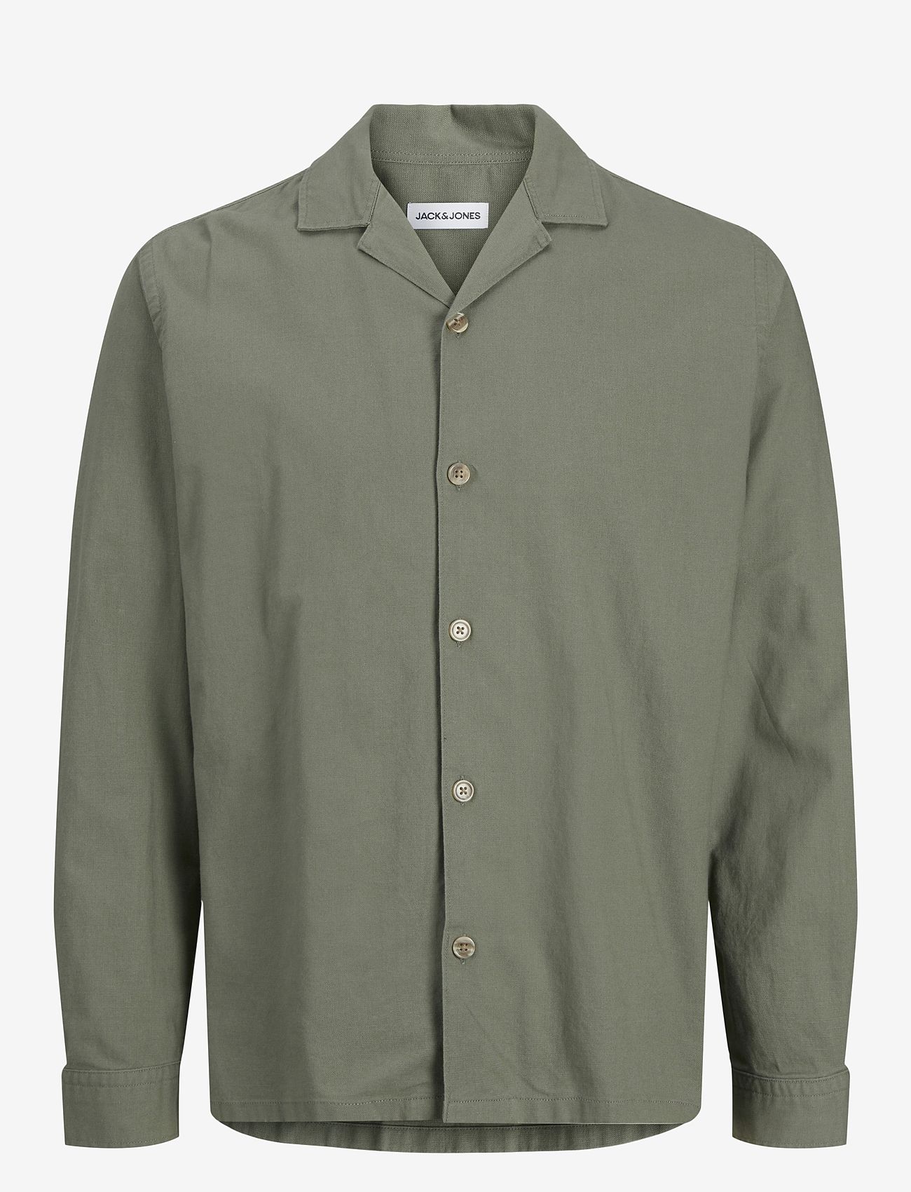 Jack & Jones - JJSUMMER RESORT SHIRT LS - hørskjorter - agave green - 0