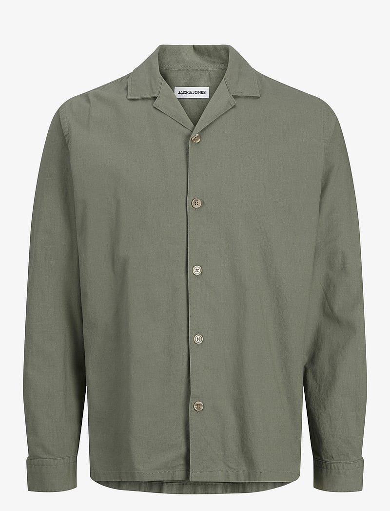 Jack & Jones - JJSUMMER RESORT SHIRT LS - leinenhemden - agave green - 0
