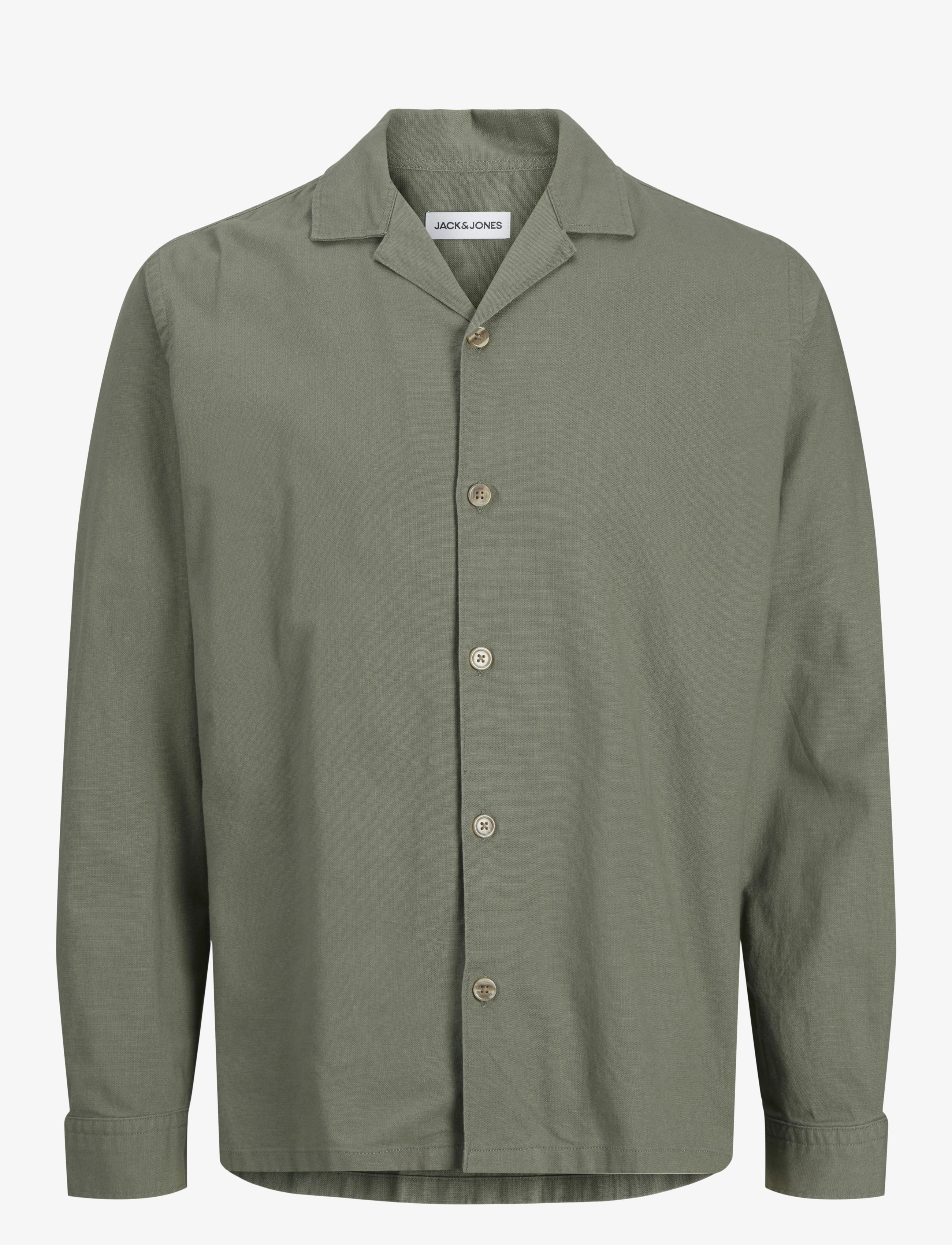 Jack & Jones JJSUMMER RESORT SHIRT LS - Skjorter - AGAVE GREEN / khaki/green