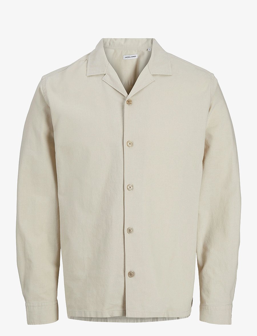Jack & Jones - JJSUMMER RESORT SHIRT LS - leinenhemden - moonbeam - 0